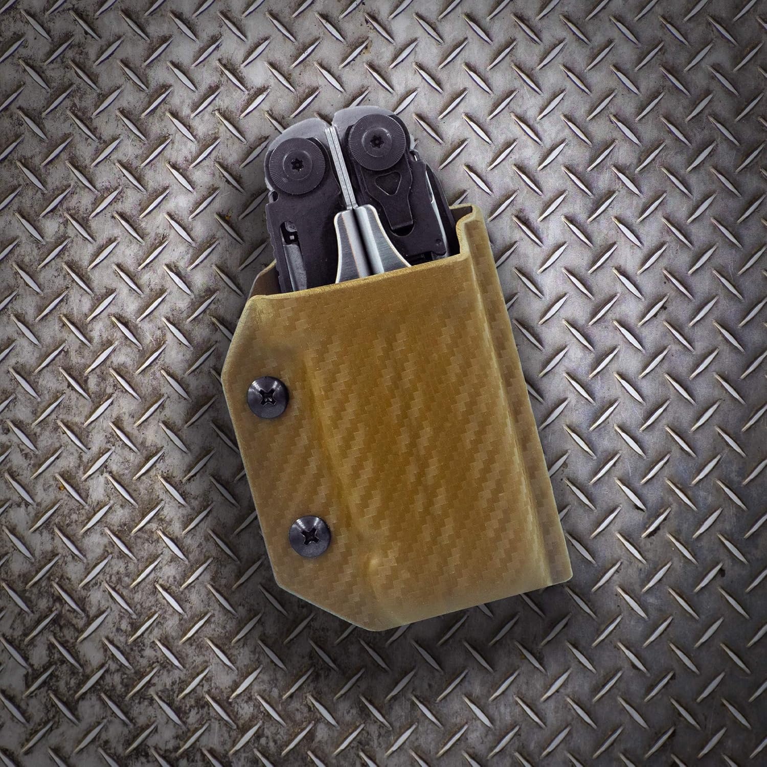 Clip & Carry Kydex – Funda multiherramienta para cuero contra sobretensiones, fabricada en Estados Unidos (multiherramienta no incluida) EDC Multi