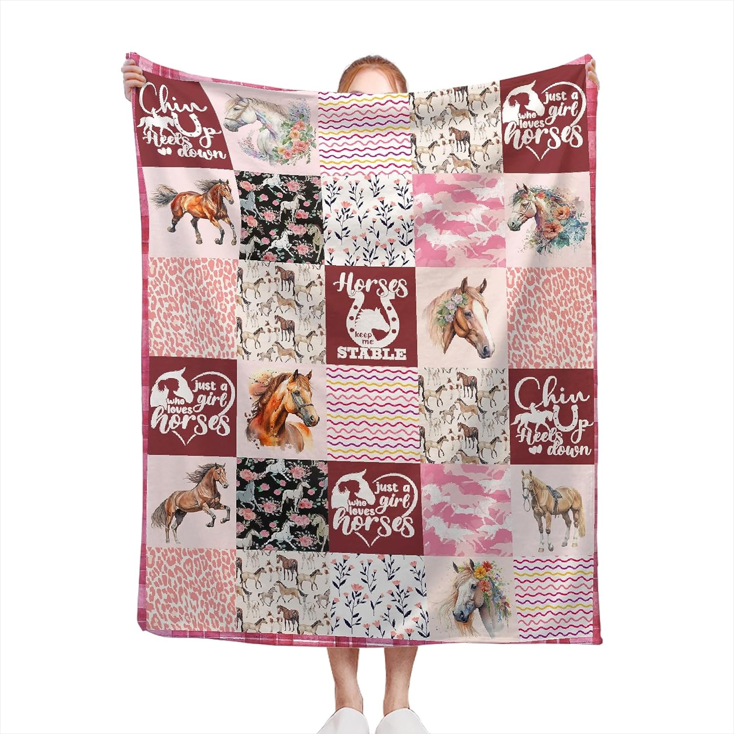 Manta de franela ligera de caballos, regalos para niñas y mujeres en todas las estaciones, manta para camasofásofá, 40 x 50 pulgadas para niñosniños
