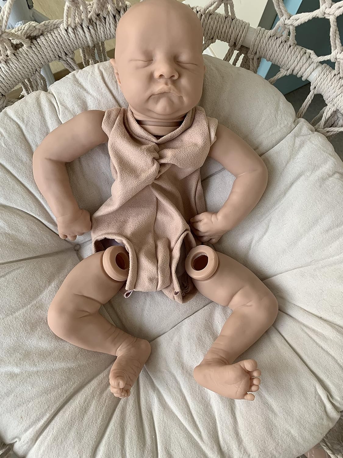 Angelbaby Kits de muñecas Reborn sin pintar con cuerpo de tela de 17 pulgadas, juegos de moldes de silicona suave en blanco para hacer piezas de