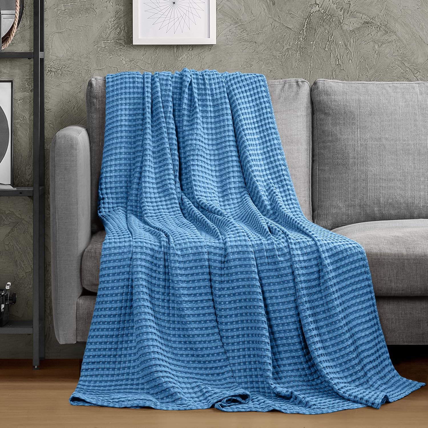Utopia Bedding Manta de algodón de 300 GSM (madera de cereza, 90 x 72 pulgadas), suave, ligera, transpirable, tamaño individual, para cualquier cama