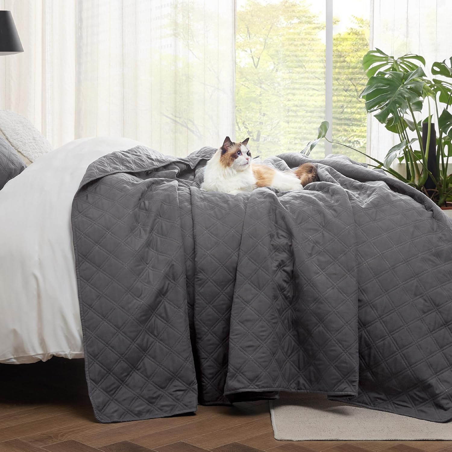 Bedsure – Juego de edredón de poliéster-diamante ultrasónico GN 106×96 US