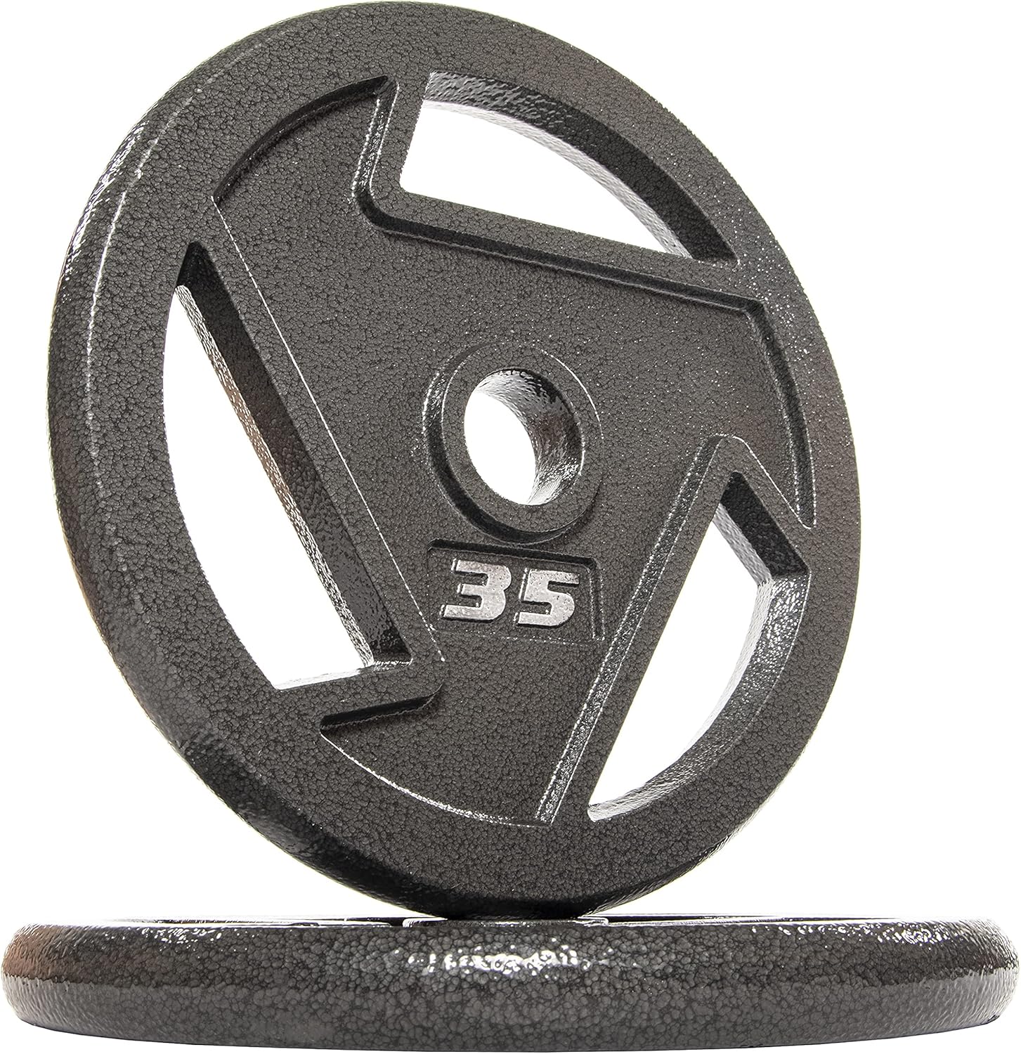 BalanceFrom Powergainz – Placa olímpica de hierro fundido de 2 pulgadas para entrenamiento de fuerza y levantamiento de pesas, color negro,