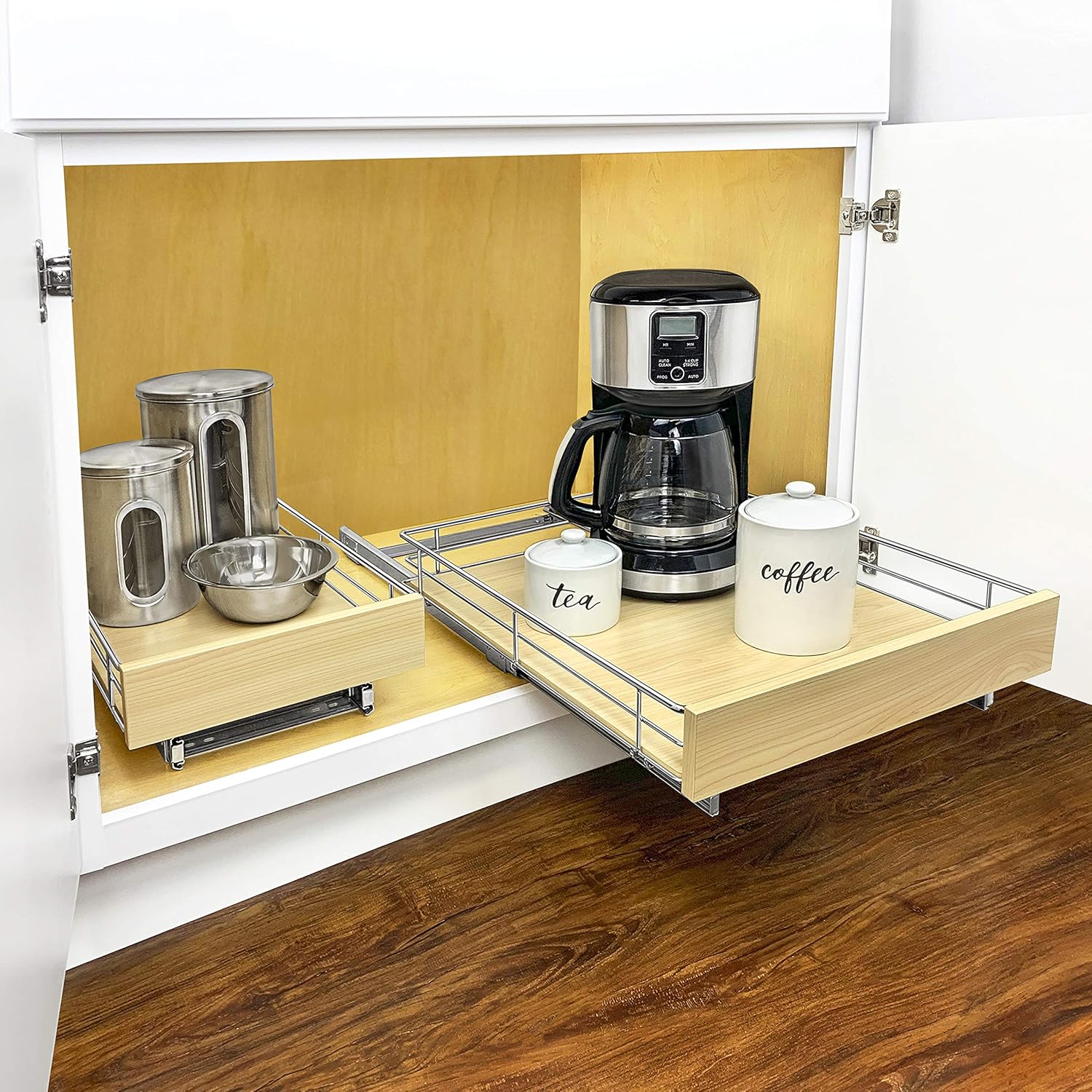 Lynk Professional Select – Cajón organizador desplegabledeslizante de 11 x 21 pulgadas para gabinetes de cocina, despensa, ollas, sartenes, de