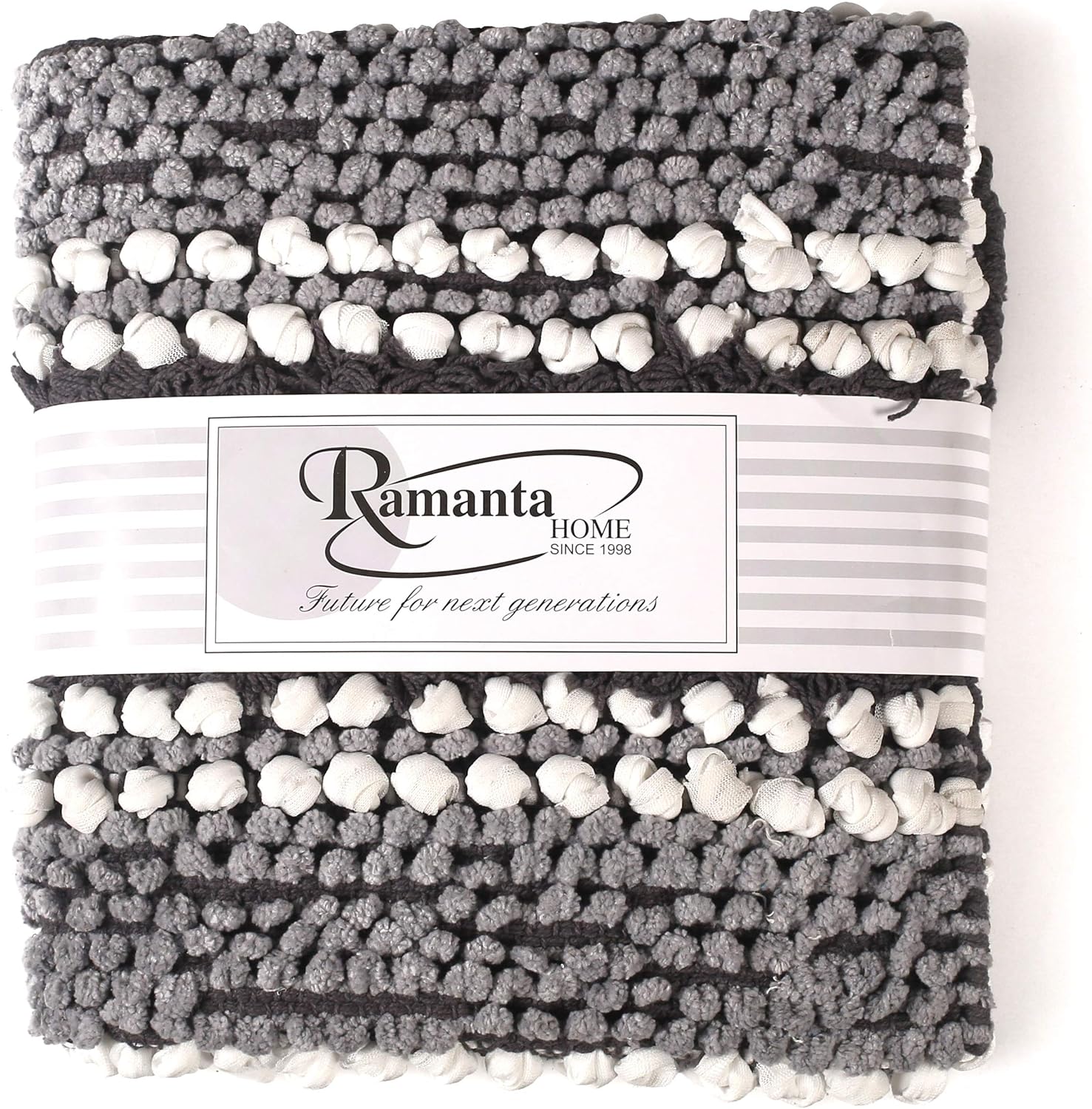 Ramanta Home Alfombra de baño de felpilla de 20 x 32 pulgadas, 100% algodón, suave, absorbente, color carbón, alfombra de baño de algodón, alfombra