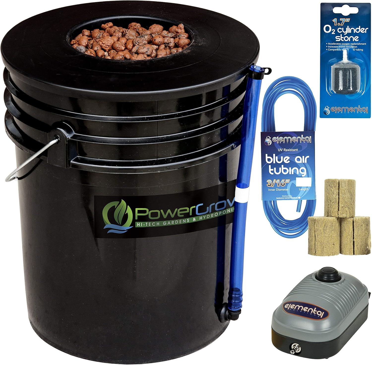 Deep Water Culture (DWC) kit de técnicas hidropónicas con cubeta de 5 galones, x 6 pulgadas.