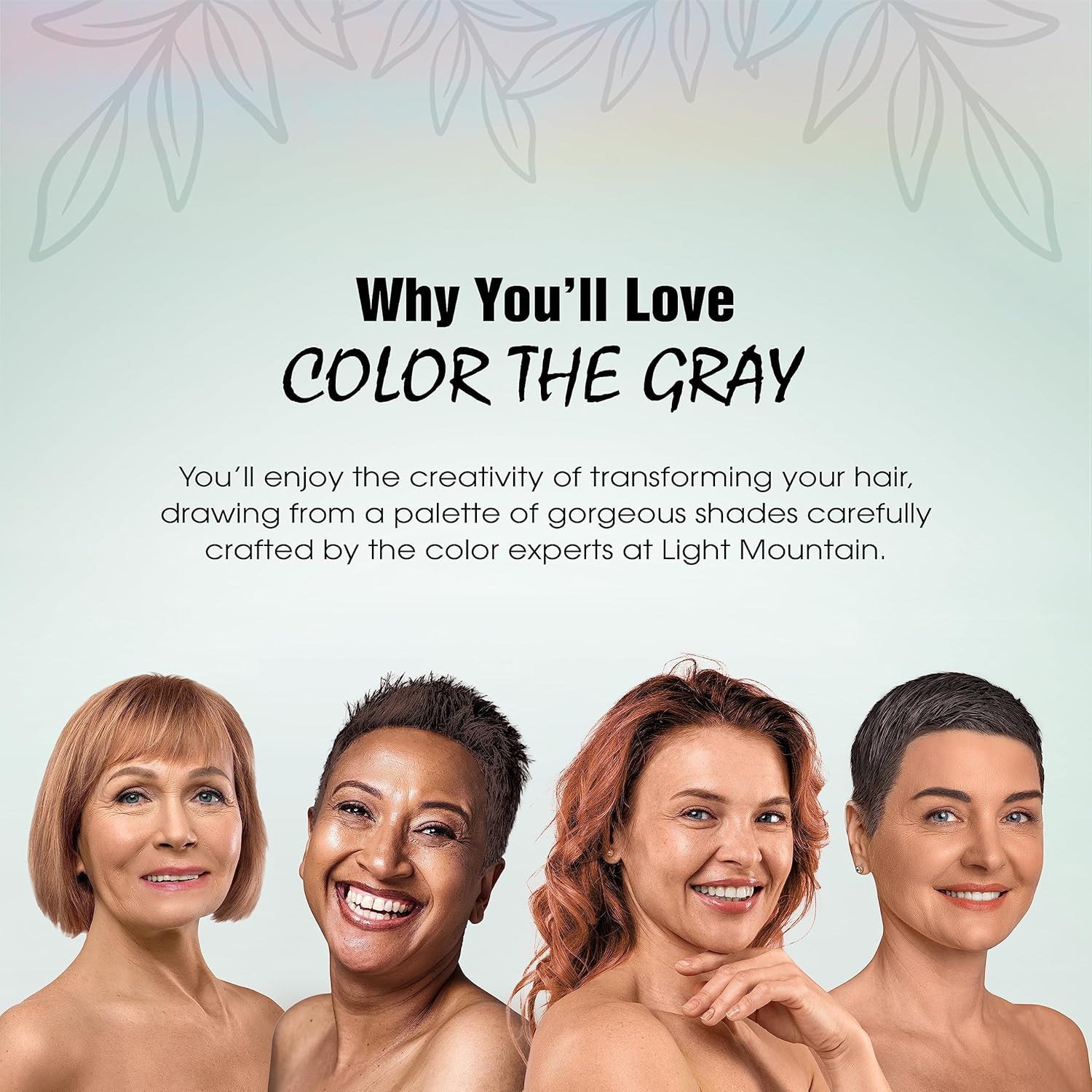 Light Mountain Henna – Tinte y acondicionador para el cabello, color gris  Tinte para el cabello caoba para hombres y mujeres, 2 pasos sin químicos,