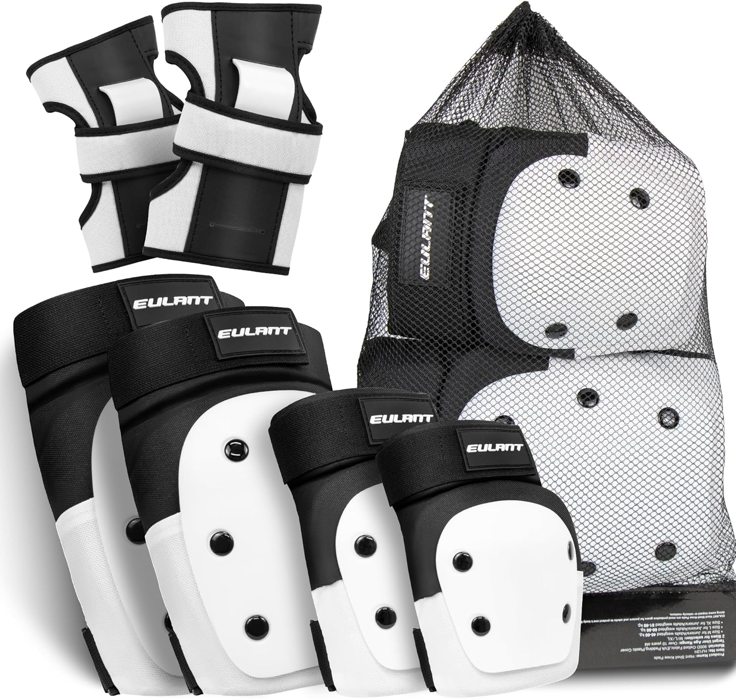 ONTYZZ Protector de patinaje en línea para adolescentes y adultos, protector de rodilla, protector de codo, protector de muñeca 6 en 1, juego de