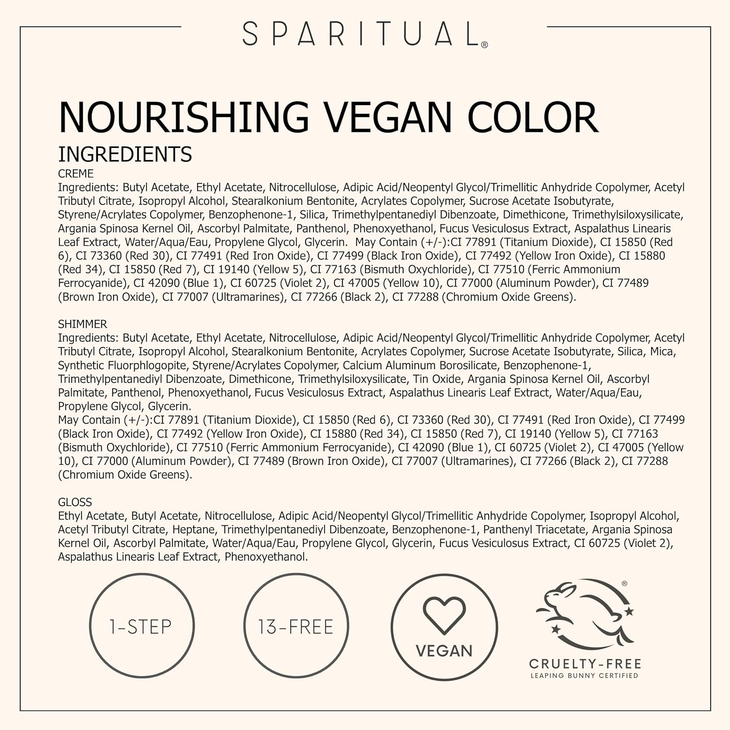 SpaRitual Color de uñas vegano nutritivo  RosaNudeNeutrales