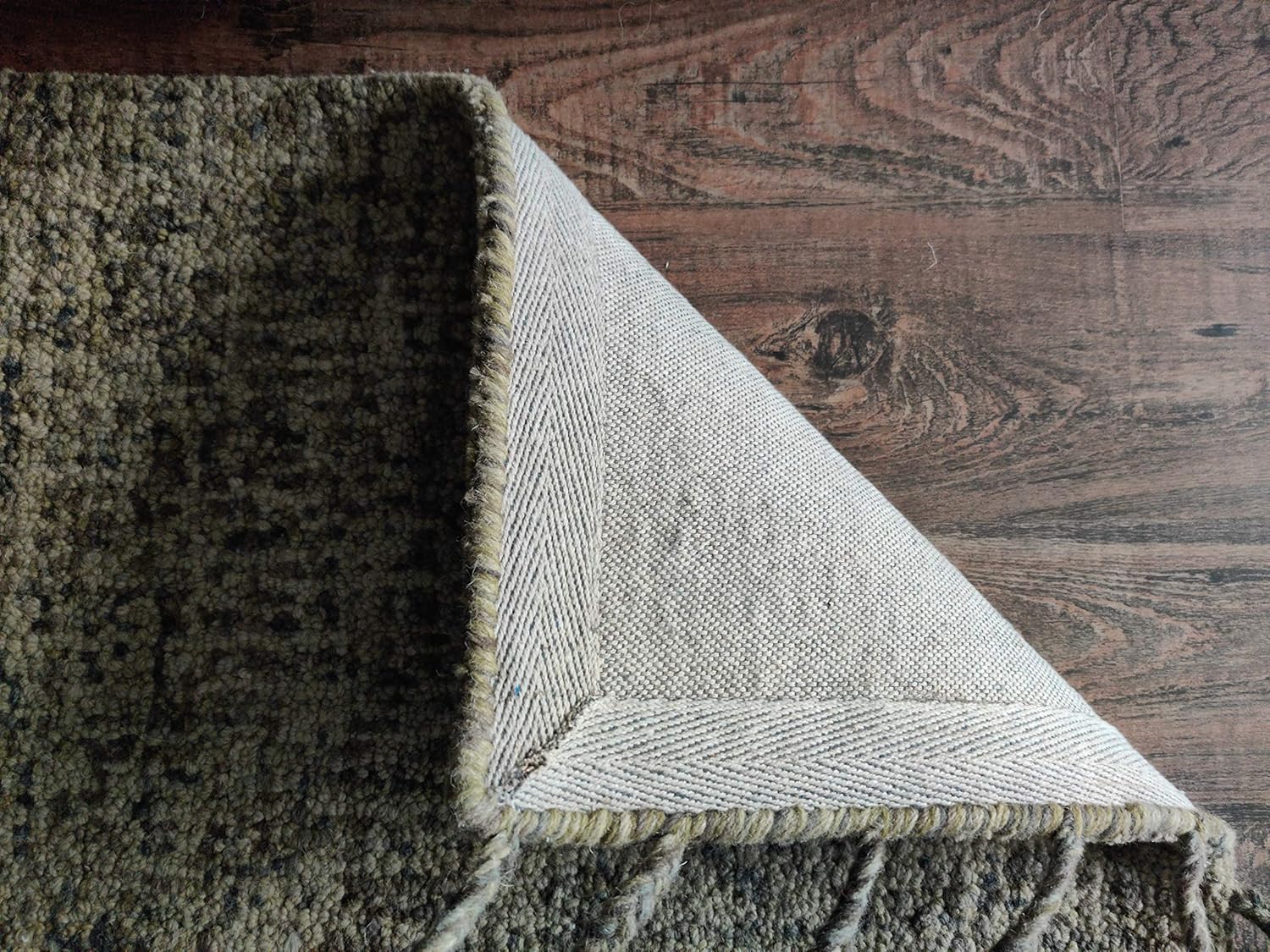 LOOMINAIRE Alfombra hecha a mano Nomad de lana dorada de fibra natural de fácil mantenimiento para sala de estar, cama, habitación familiar (2 pies