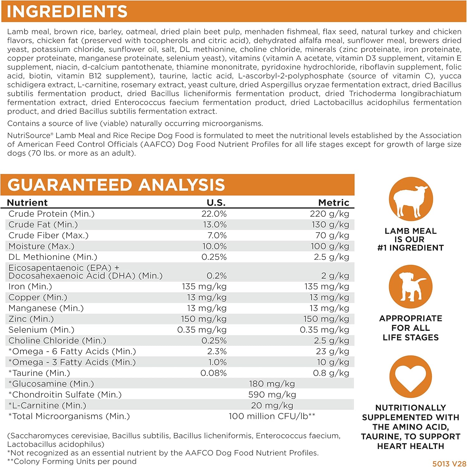 NutriSource Alimento para perros adultos, hecho con cordero y arroz, con granos saludables, 15 libras, comida seca para perros