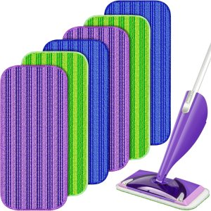 Paquete de 6 almohadillas reutilizables para trapeador compatibles con trapeador Swiffer Wet Jet, almohadillas de recambio de almohadillas de Paquete de 6 almohadillas reutilizables para trapeador compatibles con trapeador Swiffer Wet Jet, almohadillas de recambio de almohadillas de