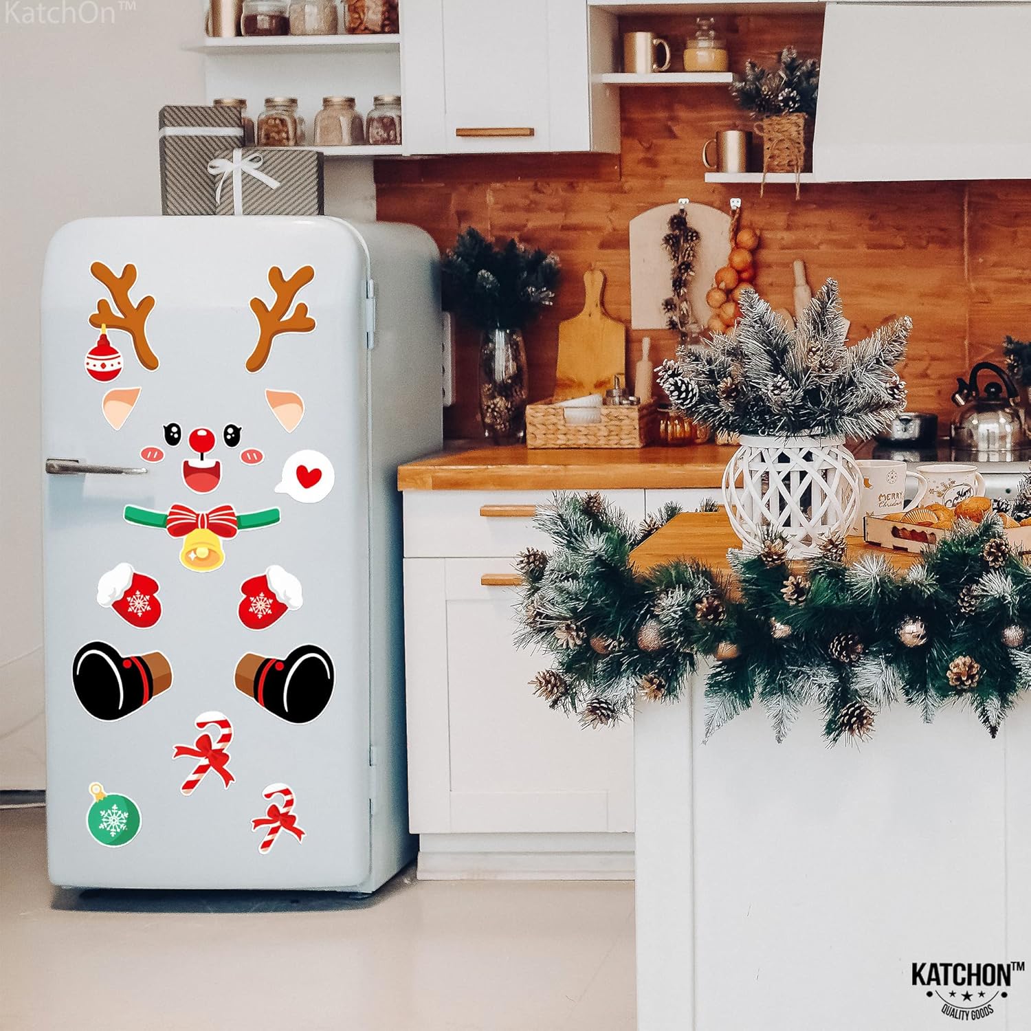 KatchOn, Imán de Navidad extra grande para nevera  36 pulgadas  Imanes de Navidad de renos para decoración de Navidad  Imanes de nevera de Navidad,