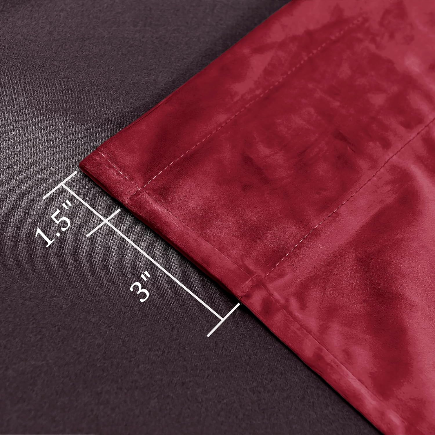 Hiasan Cortinas opacas de terciopelo rojo de 84 pulgadas, con aislamiento térmico y suaves, para dormitorio, sala de estar, oscurecimiento de la