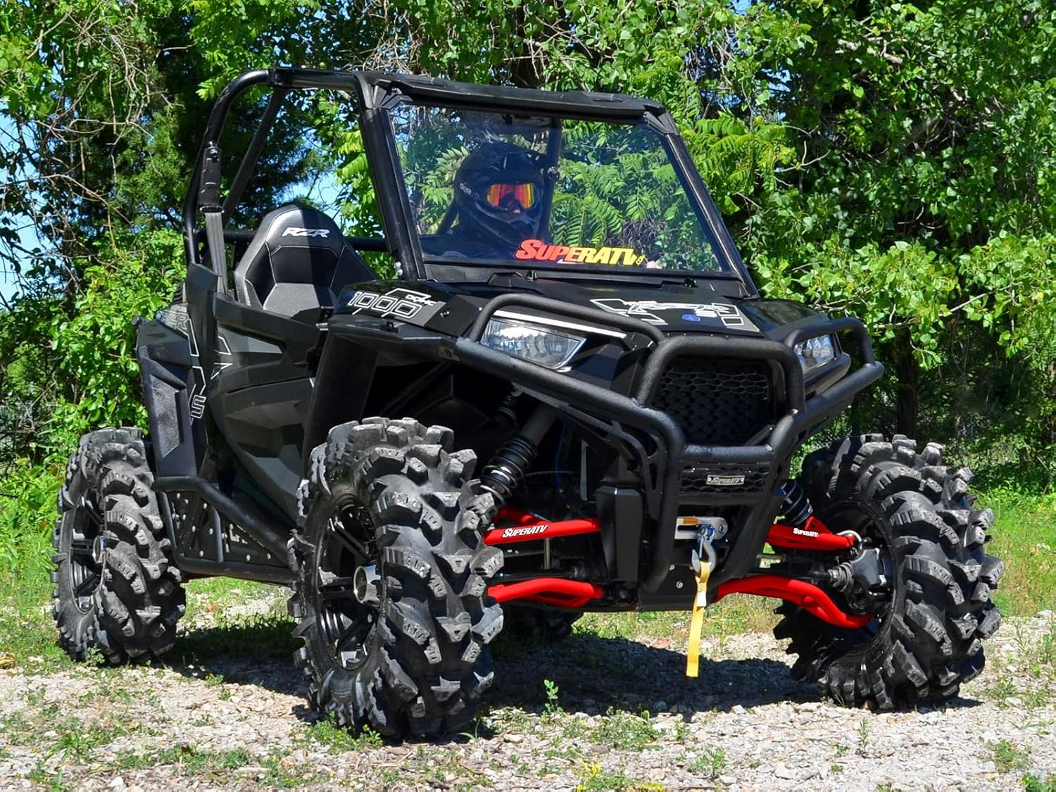 SuperATV Brazos A de alta holgura de alta resistencia de 1.5 pulgadas para Polaris RZR S 10002019-2020 S4 1000 – Rojo