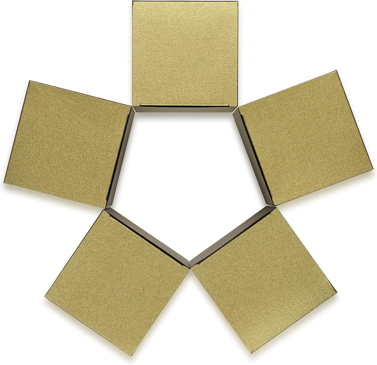 Quotidian Cajas de regalo plegables grandes de papel perlado italiano vintage verde oliva con tapas de 4 x 4 x 4 pulgadas (3.9 x 3.9 x 3.9 in)