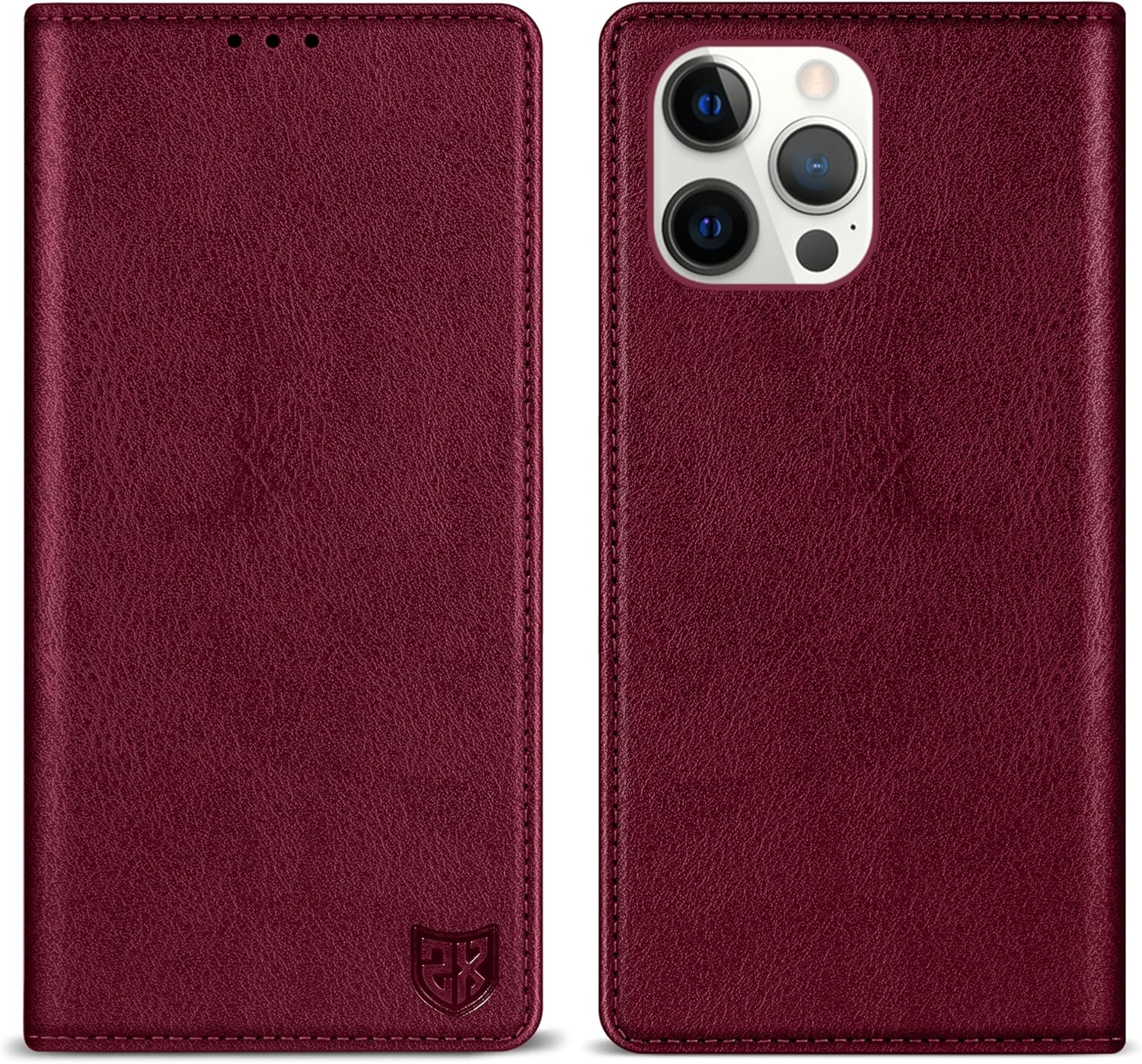 ZZXX Funda tipo cartera para iPhone 13 Pro Max con bloqueo RFID, soporte de ranura para tarjetas, funda protectora de cuero magnético fuerte para