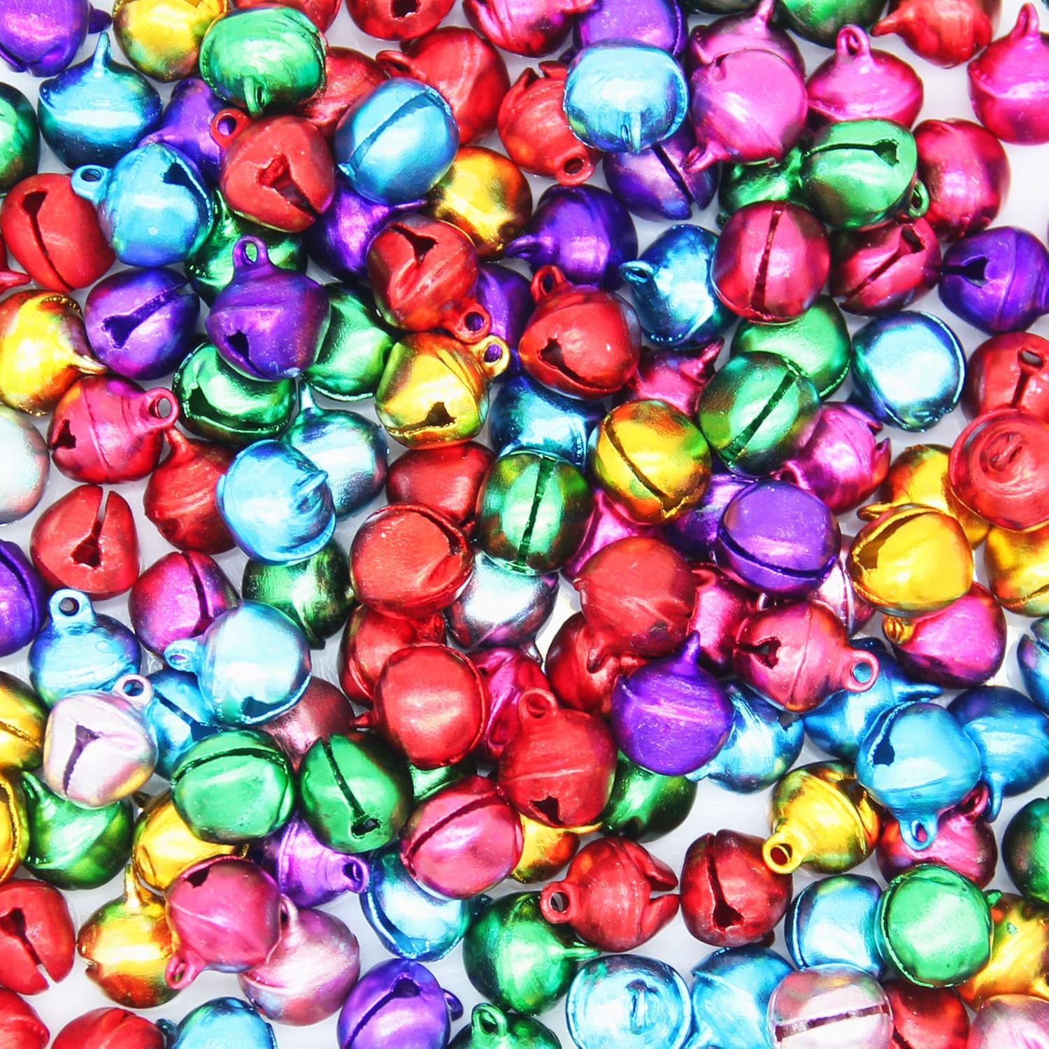 200 cascabeles de cascabel de 12 pulgada para manualidades a granel para decoración de Navidad, hogar y mascotas (7 colores al azar)