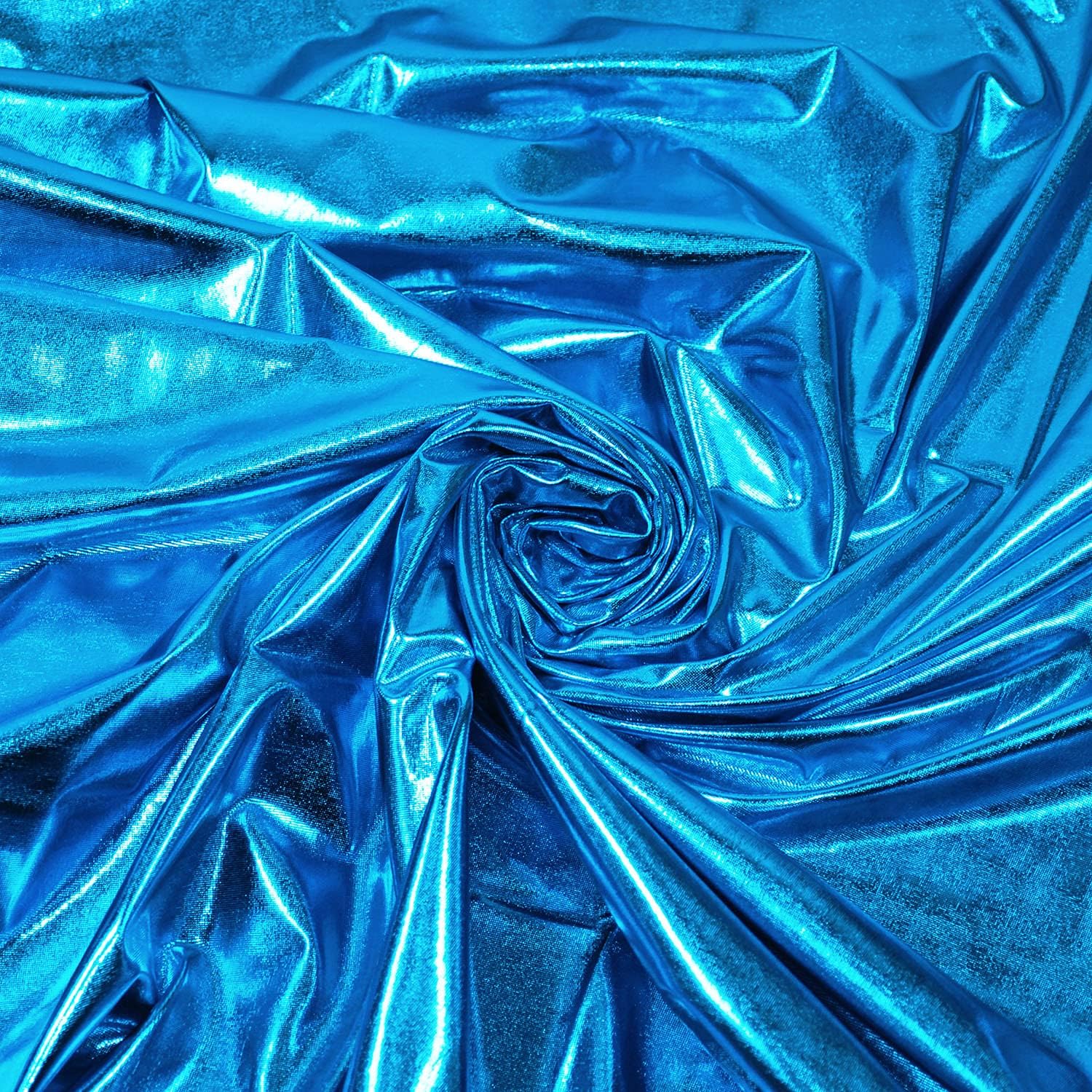 Holograma metálico lámina elástica ancho 58 pulgadas (azul 1 yarda)