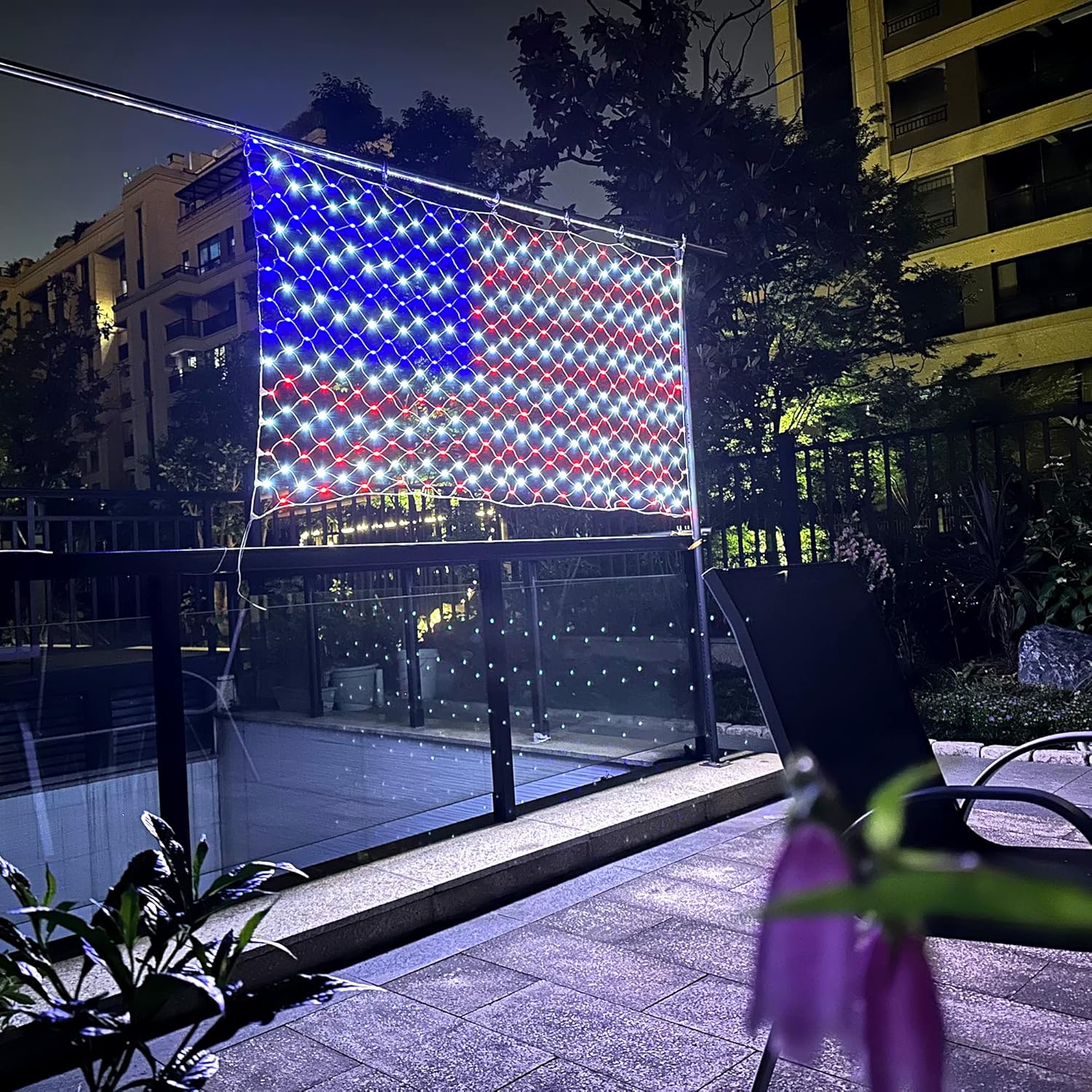 Red LED de bandera estadounidense, impermeable, letrero patriótico de Estados Unidos para interiores y exteriores, decoración del Día de la