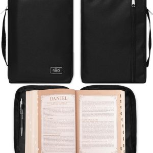 Funda de lona para hombres y mujeres con cremallera para Biblia o libro con asa. Funda de lona para hombres y mujeres con cremallera para Biblia o libro con asa.