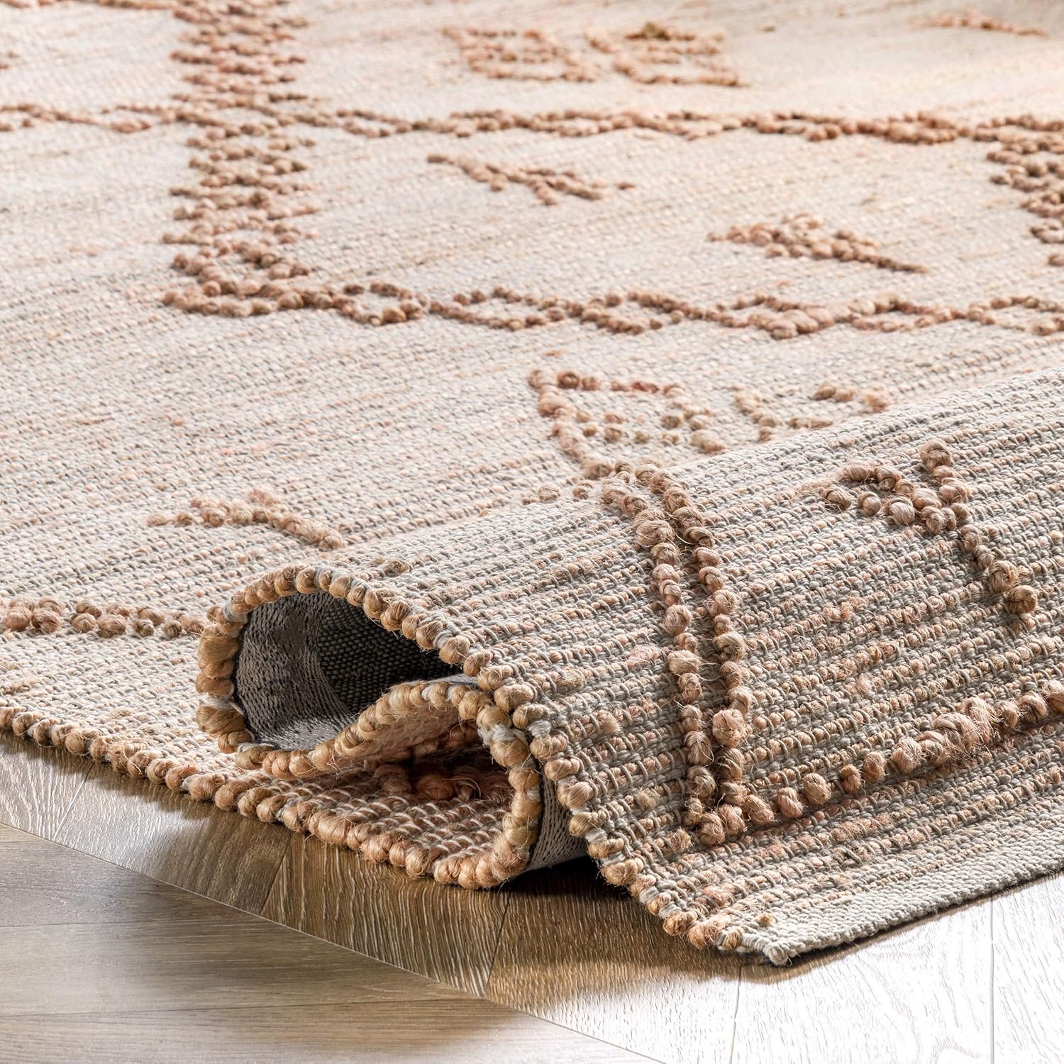 nuLOOM Julianne – Alfombra marroquí de yute, hecha a mano, 6 x 9 pies, color rosa