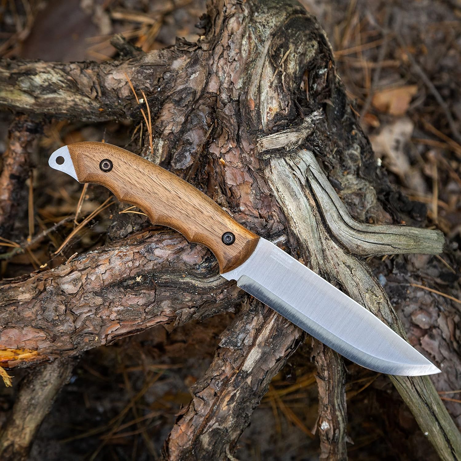 BPS Knives HK5 CSH – Cuchillo de espiga completa con funda de cuero, cuchillo táctico de supervivencia, cuchillos de campamento, cuchillo de acero