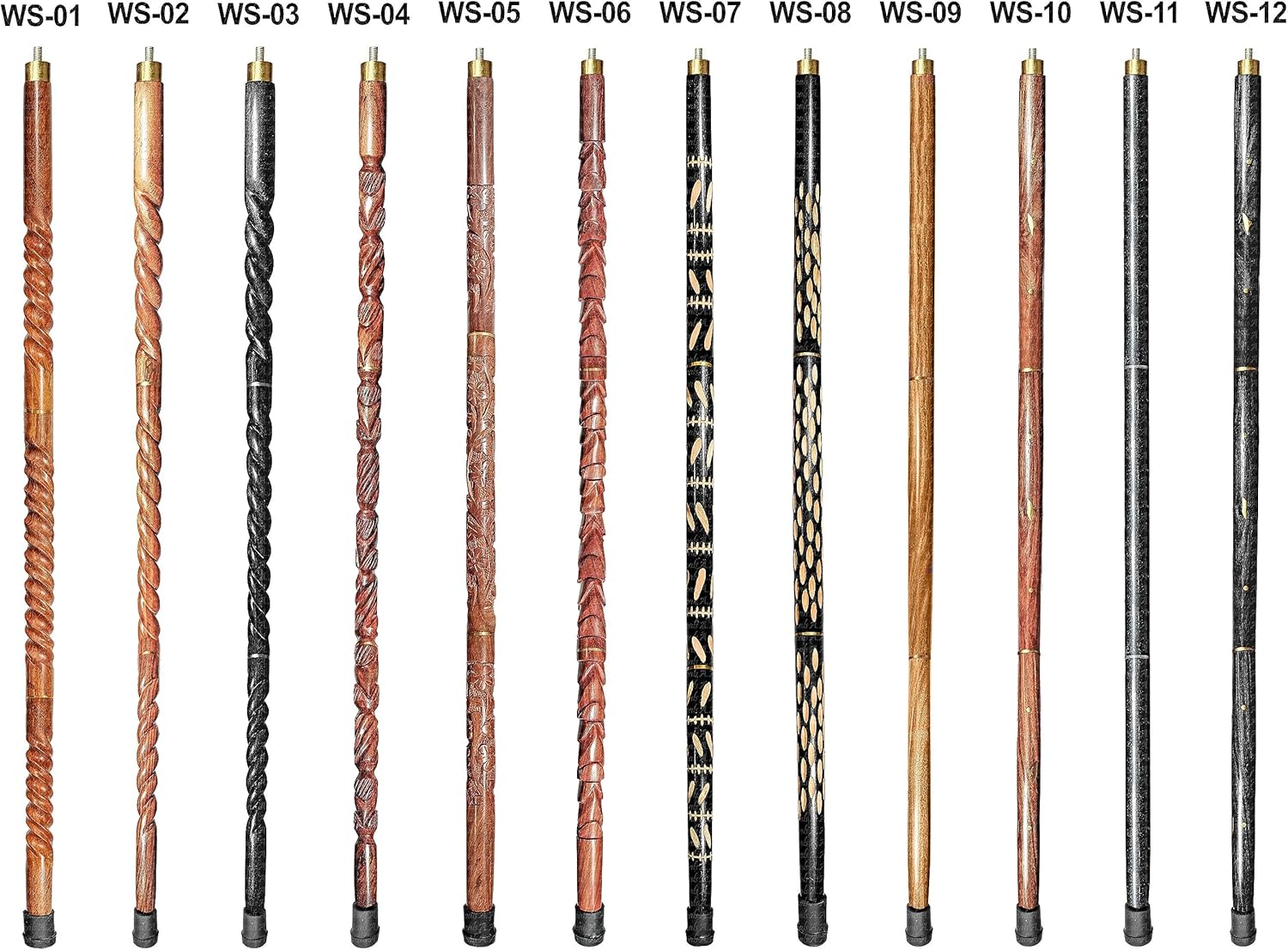 Wooden Walking Sticks and Canes Travel Collapsible for Men Women Seniors Hiking with Brass Pigeon Handle (Brown Antique, AANWS-109)