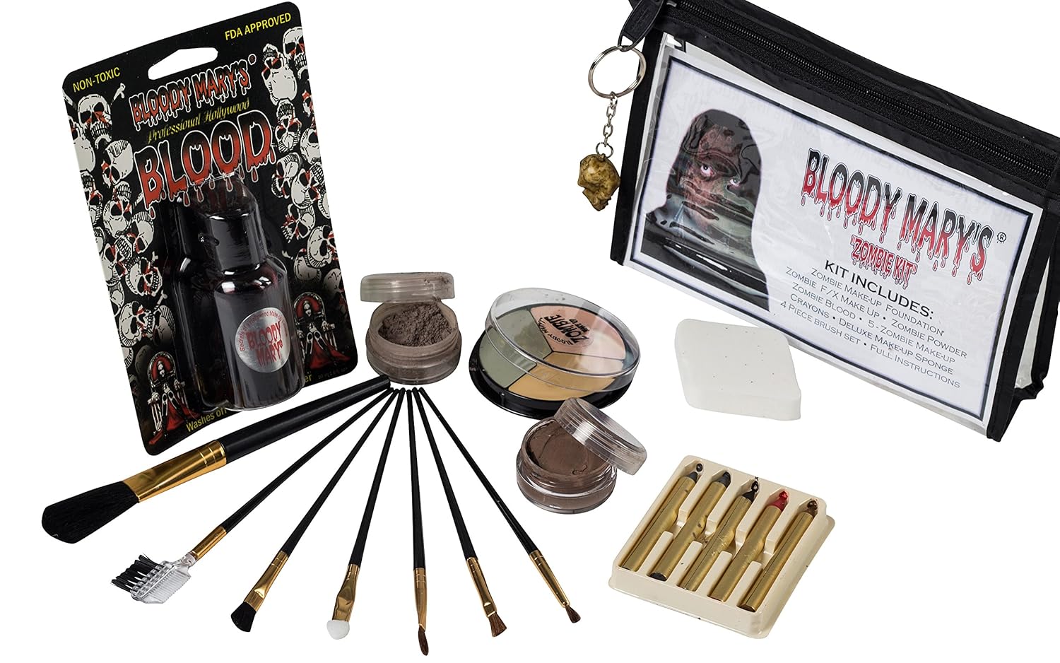 Kit de maquillaje de zombi de Bloody Mary  Paleta de efectos especiales de disfraces de Halloween  Herramientas de maquillaje Walking Dead FX  5