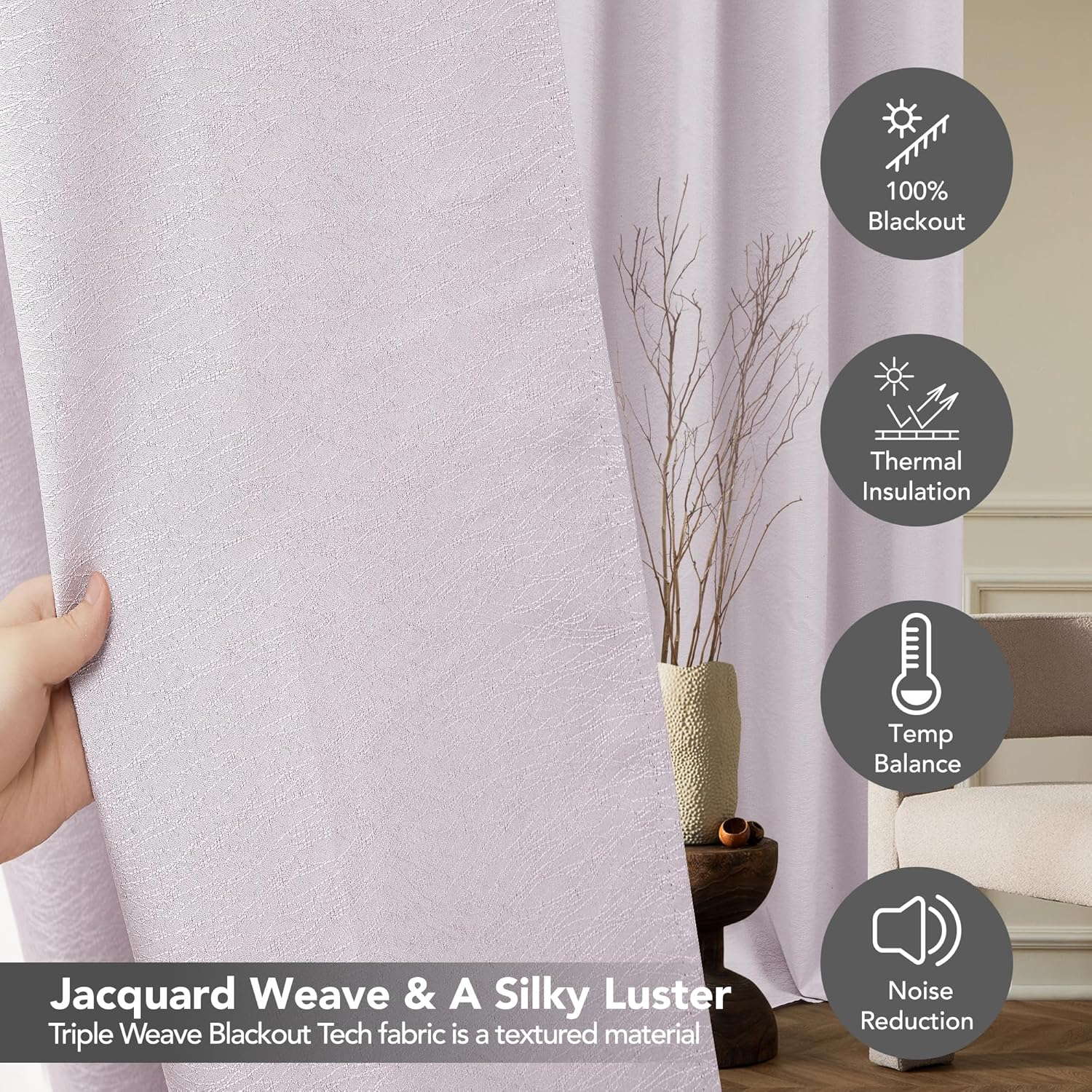 Deconovo Cortinas opacas para ventanas de dormitorio 84, cortinas rosas, cortinas opacas de 84 pulgadas de largo, juego de 2 paneles, cortinas de