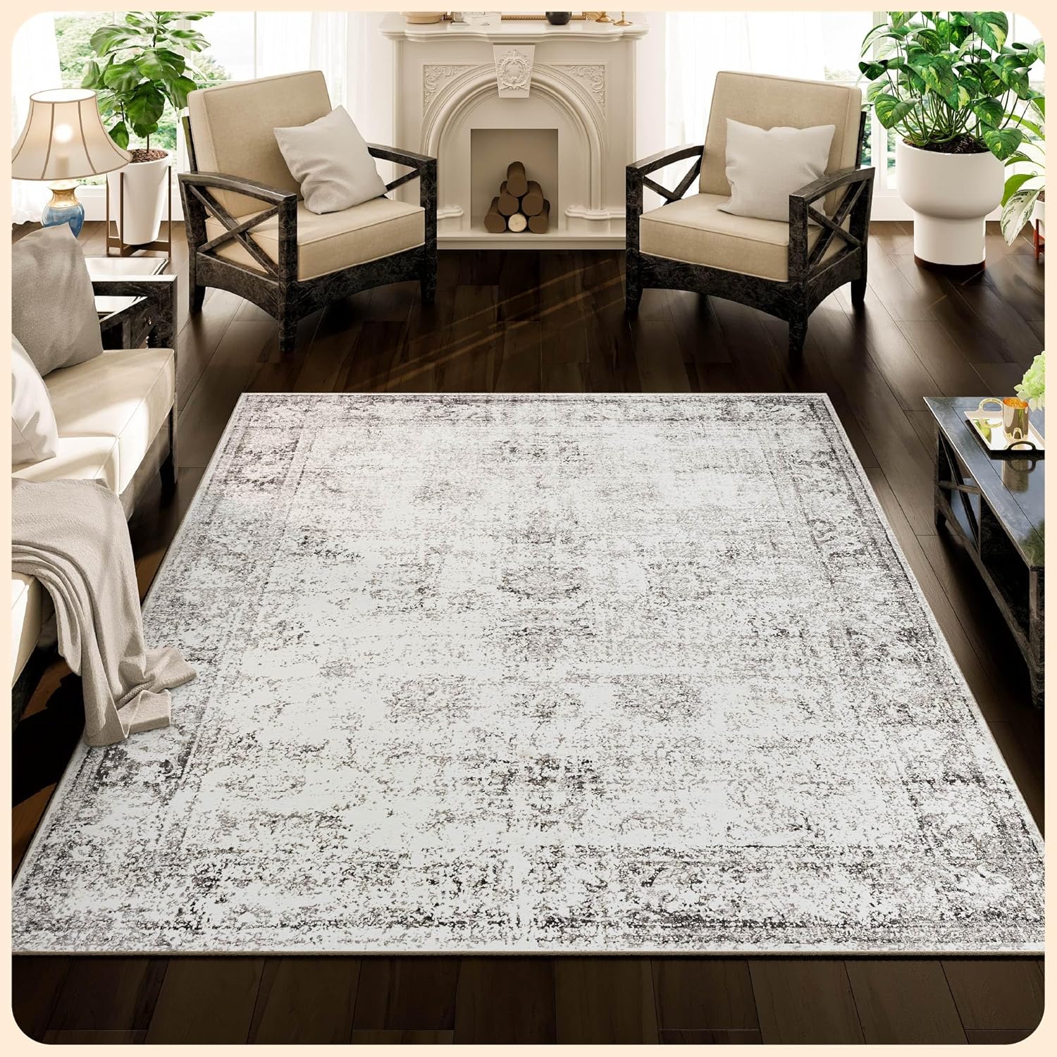 Alfombra bohemia plegable de 8 x 10 pies para sala de estar, 8 x 10, resistente a las manchas, moderna, de 8 x 10, para sala de estar, 8 x 10,
