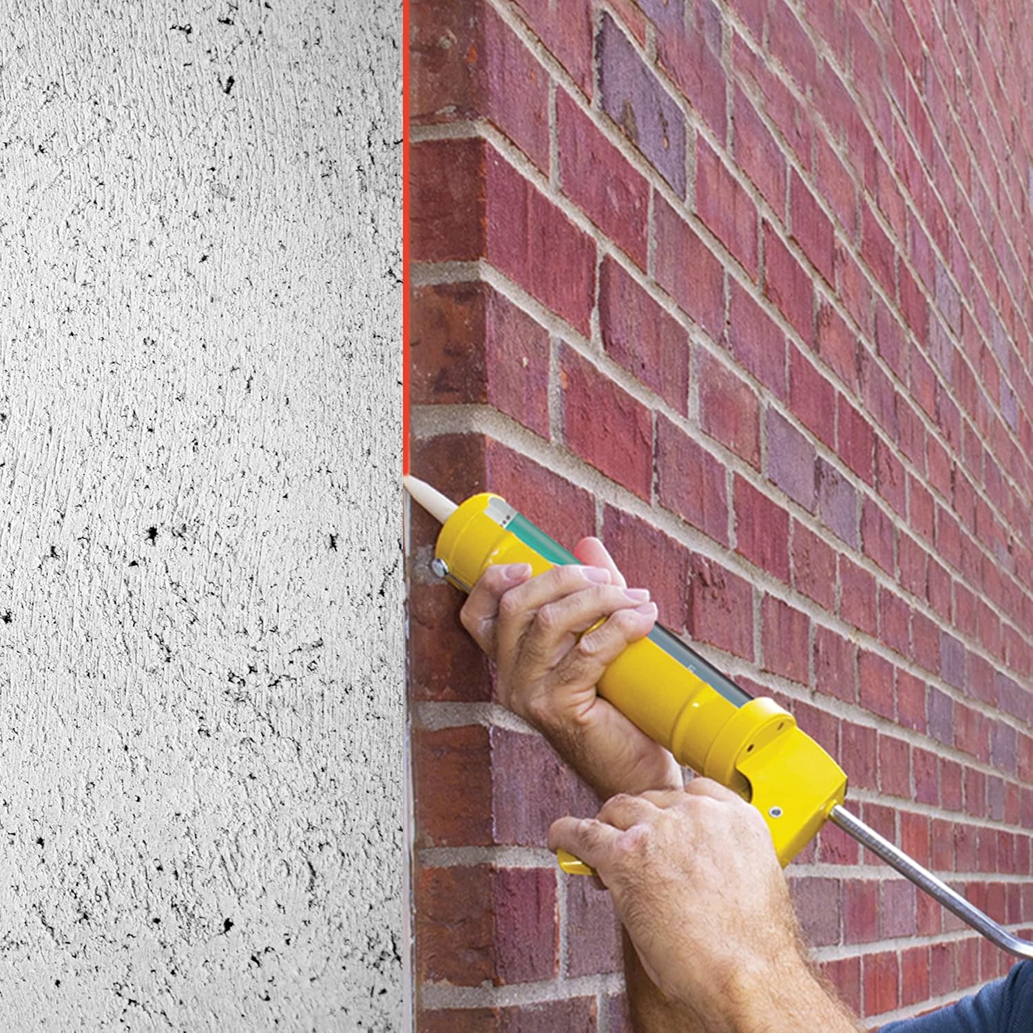 Akfix Construcción de sellador gris poliuretano P635  Relleno de huecos para pintar para garaje y entrada, excelente calafateo para madera,
