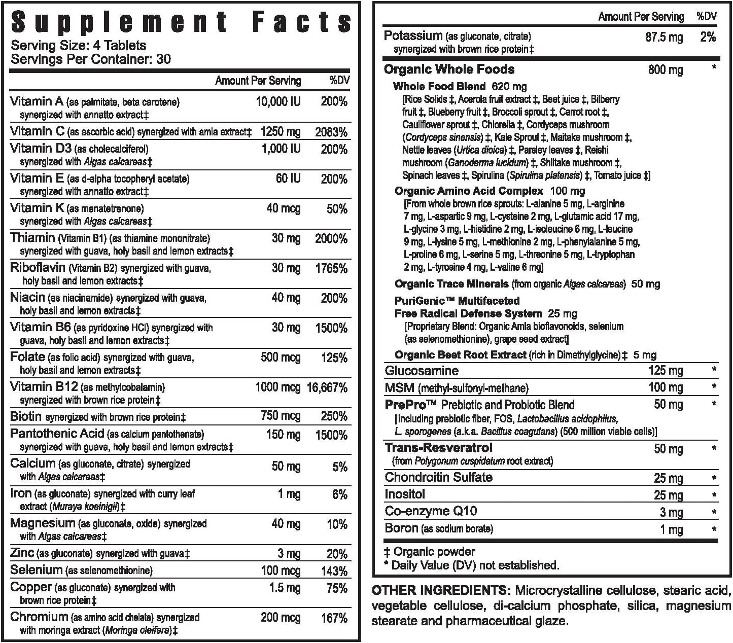 BTT 2.0 Tabletas Multi Vitaminas Minerales – 120 Tabletas – Paquete de 3