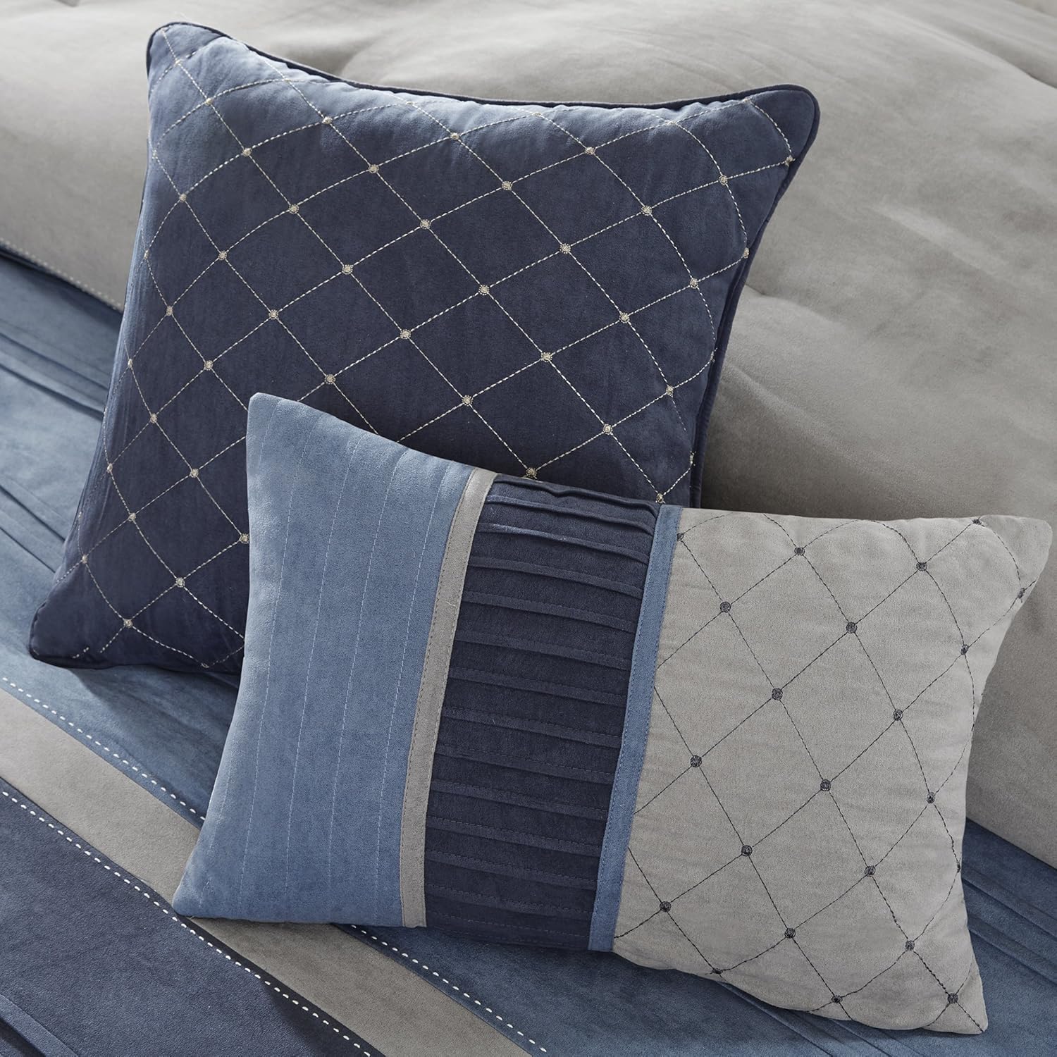 Madison Park juego de edredón, diseño moderno y acogedor para todas las estaciones, falda de cama a juego, almohadas decorativas, tamaño queen (90 x