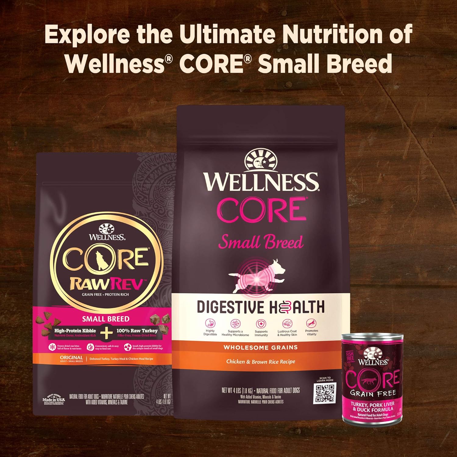 Wellness CORE – Alimento húmedo natural para perros de raza pequeña, sin granos, plato principal de pollo en paté, bolsa de 3 onzas (paquete de 12)