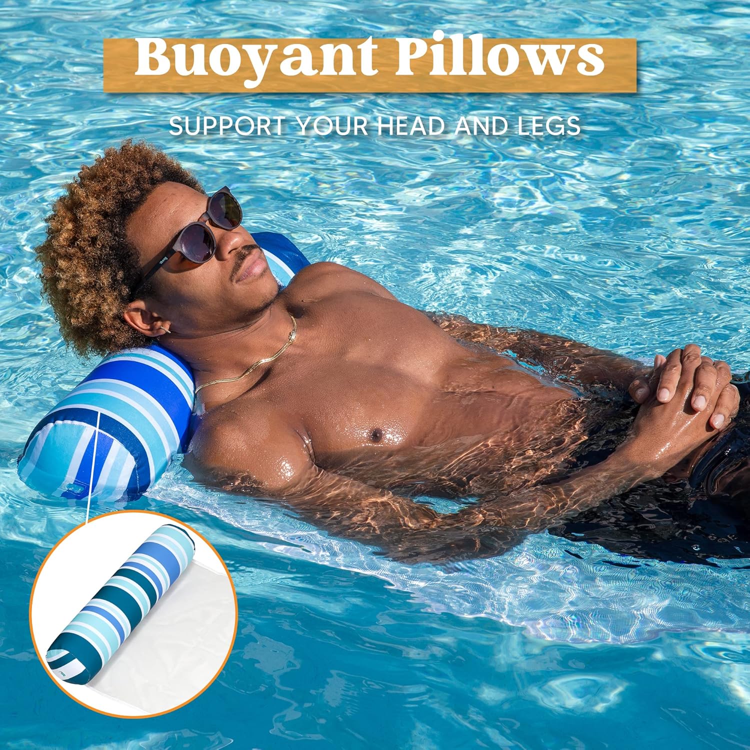 Sloosh 3 Pack Inflatable Pool Float Hammock Water Hammock Lounges Multi-Purpose Swimming Pool Accessories Saddle Lounge Chair Hammock Drifter for - Imagen 5