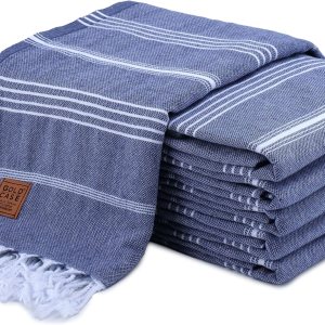 Gold Case Lycia – Toalla pestemal turca multiusos de 100 % algodón para baño, playa, 70 x 38 pulgadas, tamaño XXL, azul marino, juego de 6 Gold Case Lycia – Toalla pestemal turca multiusos de 100 % algodón para baño, playa, 70 x 38 pulgadas, tamaño XXL, azul marino, juego de 6