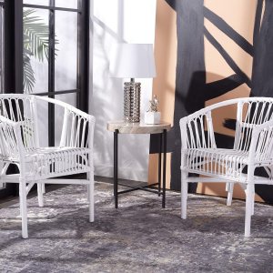 Safavieh Home Adriana Coastal White Rattan (juego de 2) Silla decorativa, 0 Safavieh Home Adriana Coastal White Rattan (juego de 2) Silla decorativa, 0
