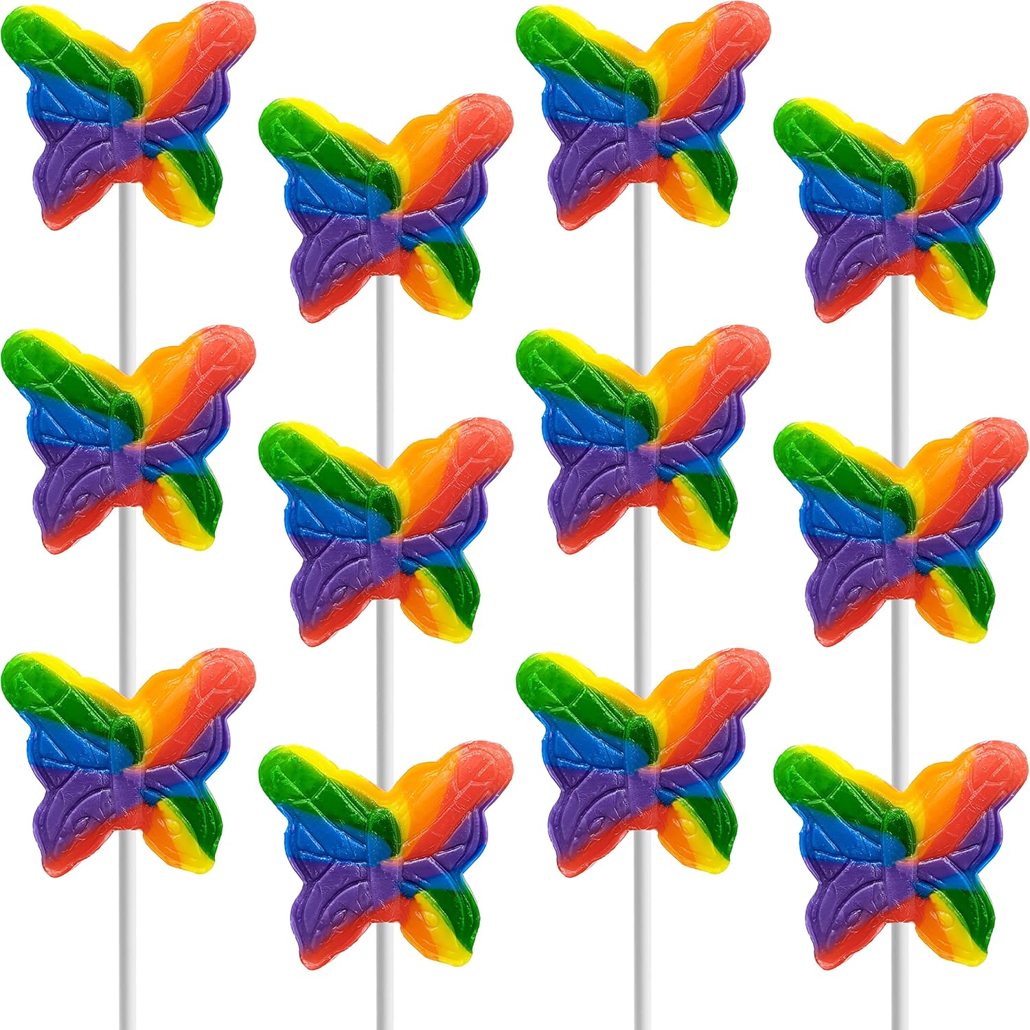 Fruidles Paleta de remolino de mariposa arcoíris, sabor a fruta mixta, envuelta individualmente, peso neto. Ventosa de 0.44 onzas (0.42 oz), paquete