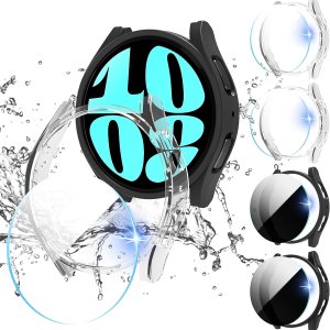 Suoman Paquete de 4 + 4 fundas para Samsung Galaxy Watch 6 de 1.732 pulgadas, protector de pantalla de privacidad + protector de pantalla HD + Suoman Paquete de 4 + 4 fundas para Samsung Galaxy Watch 6 de 1.732 pulgadas, protector de pantalla de privacidad + protector de pantalla HD +