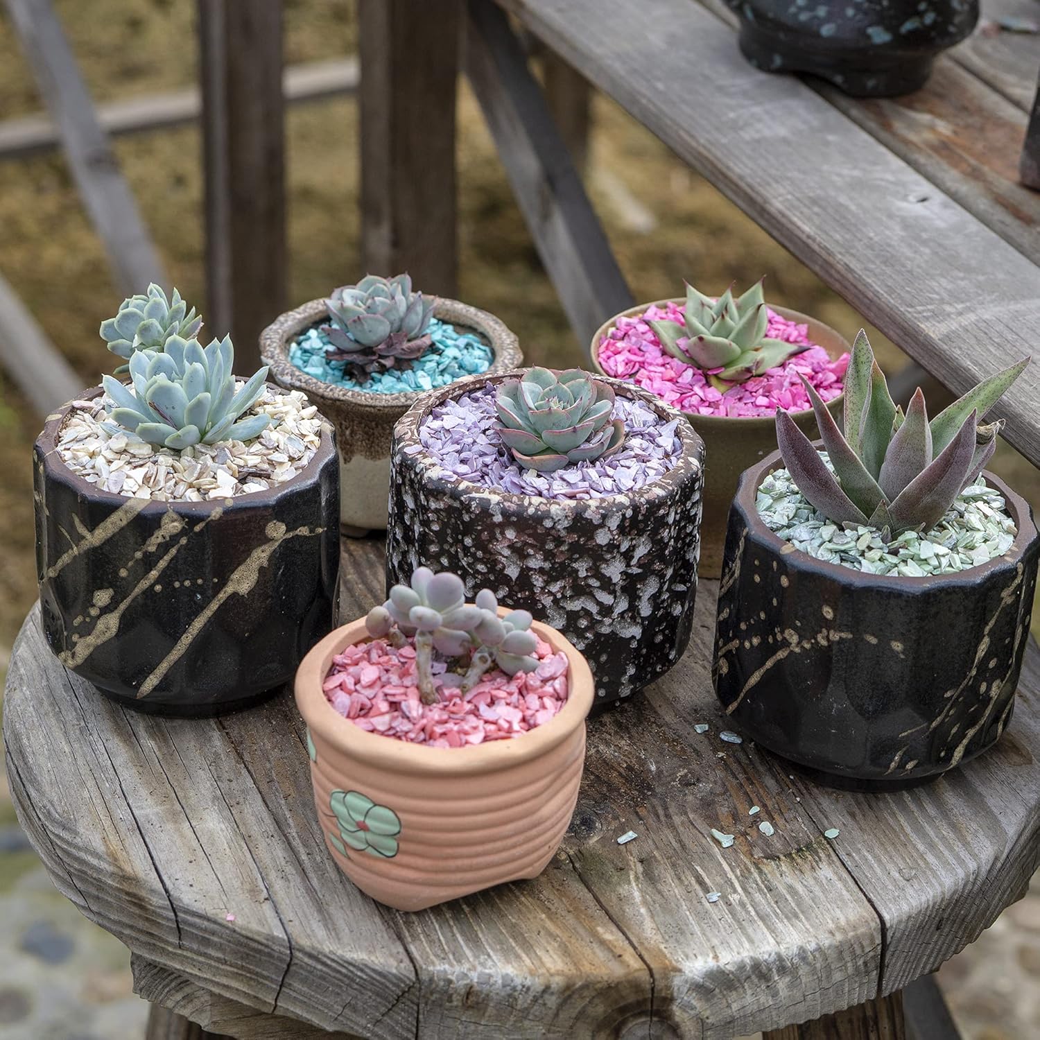 Relleno de jarrón de chips triturados de 1.4 libras para manualidades, arte de resina, cuencos, suculentas, cubierta de suelo de plantas,