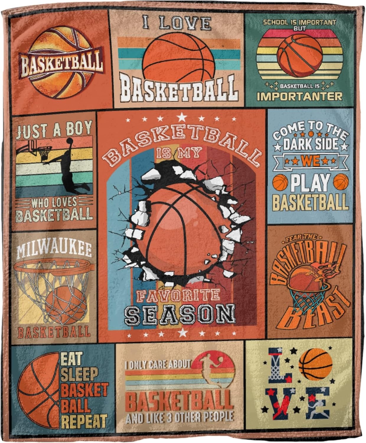 Manta de baloncesto de regalo para niños y niñas, manta de baloncesto, cálida, acogedora, suave, ligera, de 40 x 50 pulgadas, para niños, para sofá,
