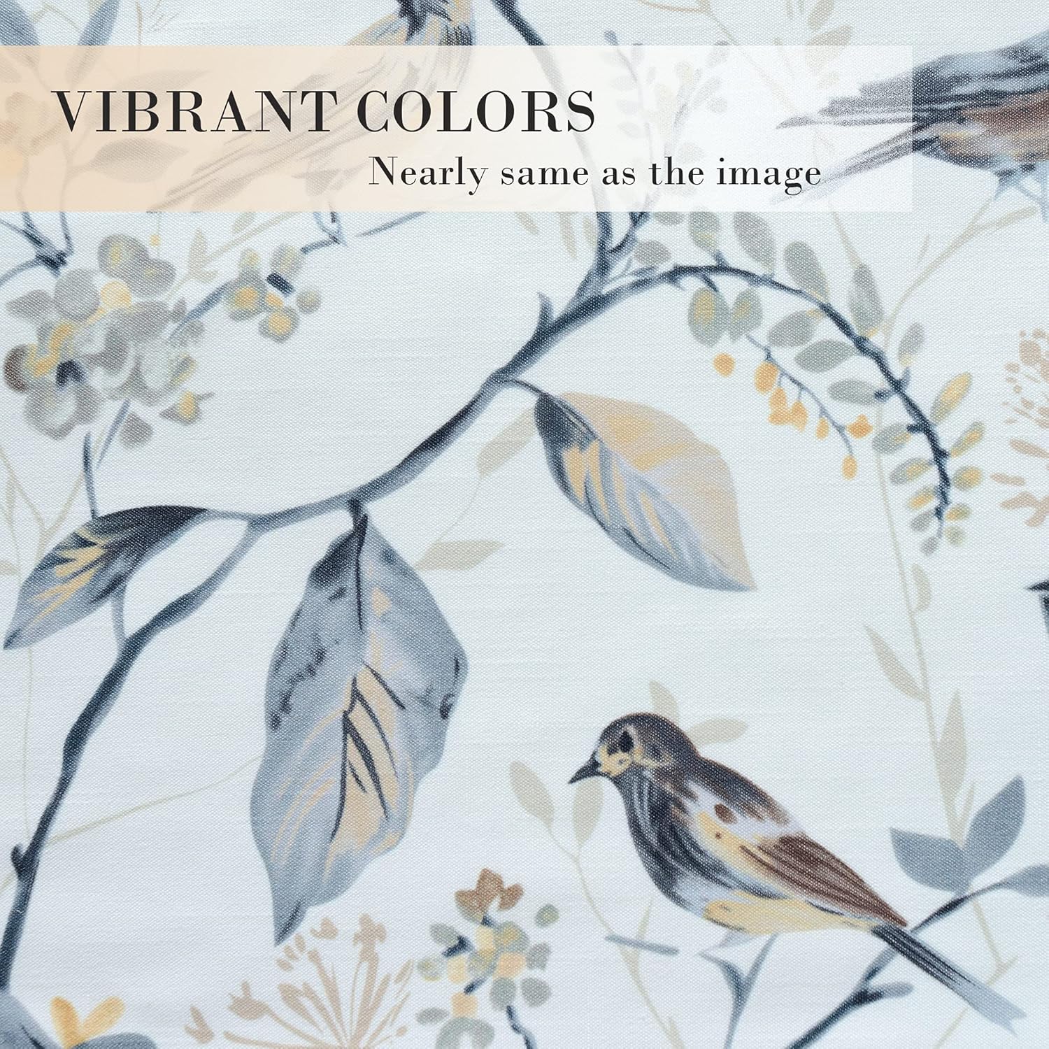 Vogol – Volantes para ventana de cocina estampadas con aves, textura de lino de 18.0pulgadas de largo para ventanas pequeñas, un paño