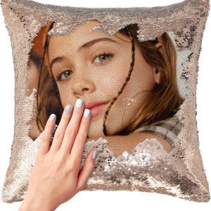 Easycosy Fundas de almohada de lentejuelas personalizadas, funda de cojín reversible mágica personalizada con tu imagen, regalos personalizados Easycosy Fundas de almohada de lentejuelas personalizadas, funda de cojín reversible mágica personalizada con tu imagen, regalos personalizados