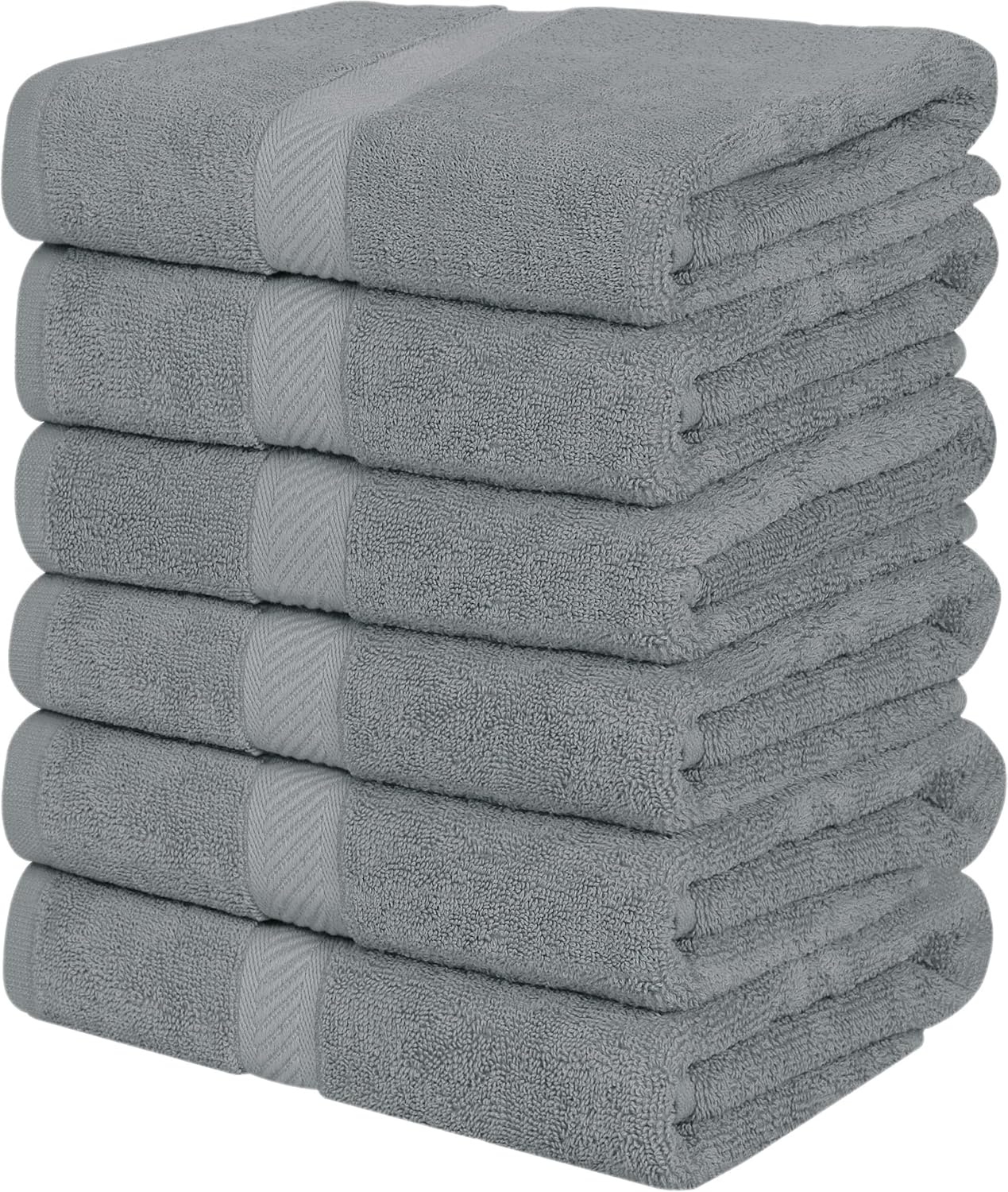 Utopia Towels Juego de 6 toallas de baño pequeñas, 100% algodón hilado en anillo (22 x 44 pulgadas), toallas de secado rápido ligeras y altamente