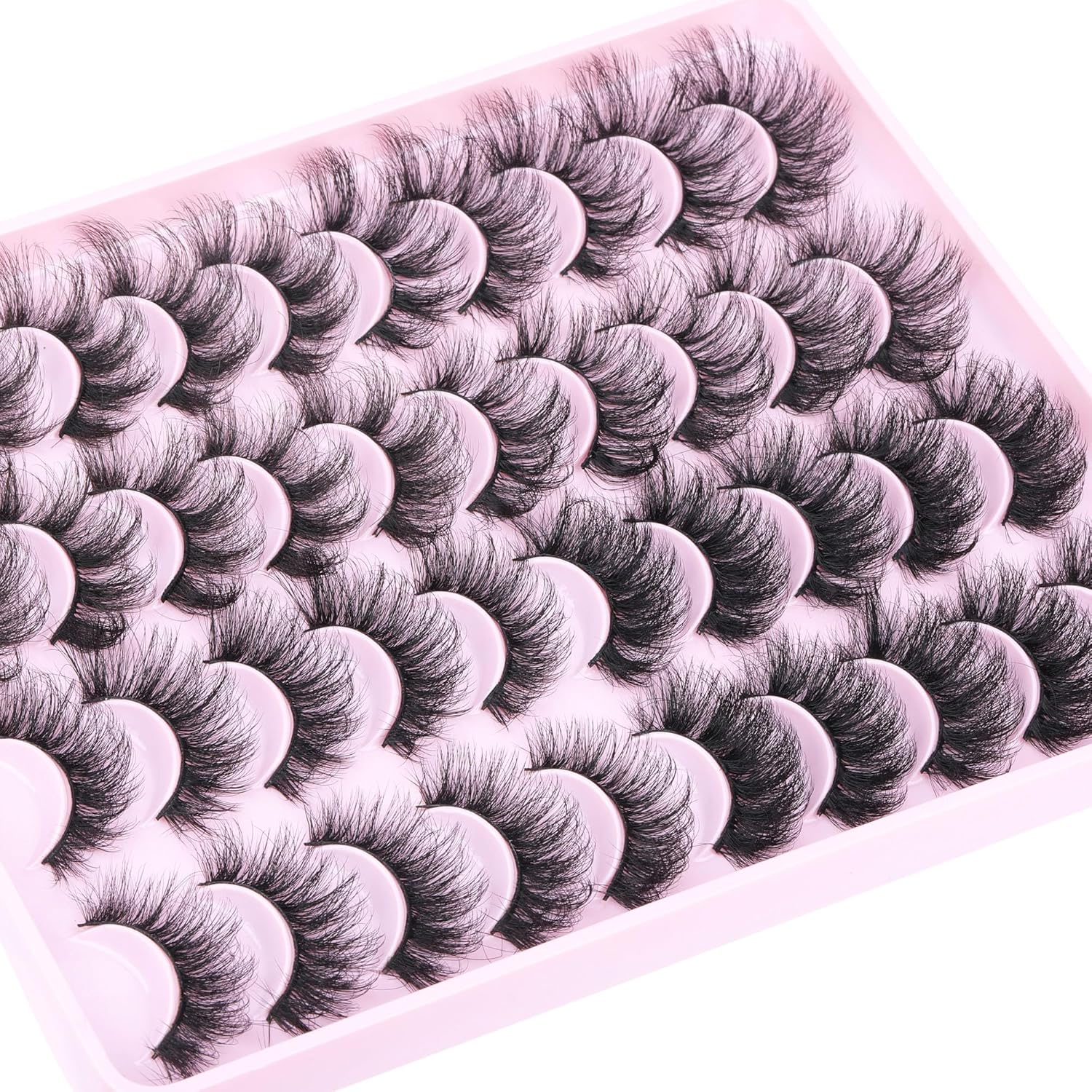 Geeneiya, 20 pares de pestañas postizas esponjosas y finas, de 0.76 pulgadas, aspecto natural, 5D, volumen 5D, pestañas que parecen extensiones de 4