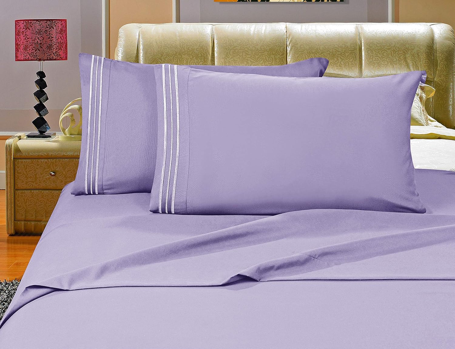 Elegant Comfort Tienda Juego de cama lujoso de 1500 hilos, de calidad hotelera arrugas, Microfibra, King