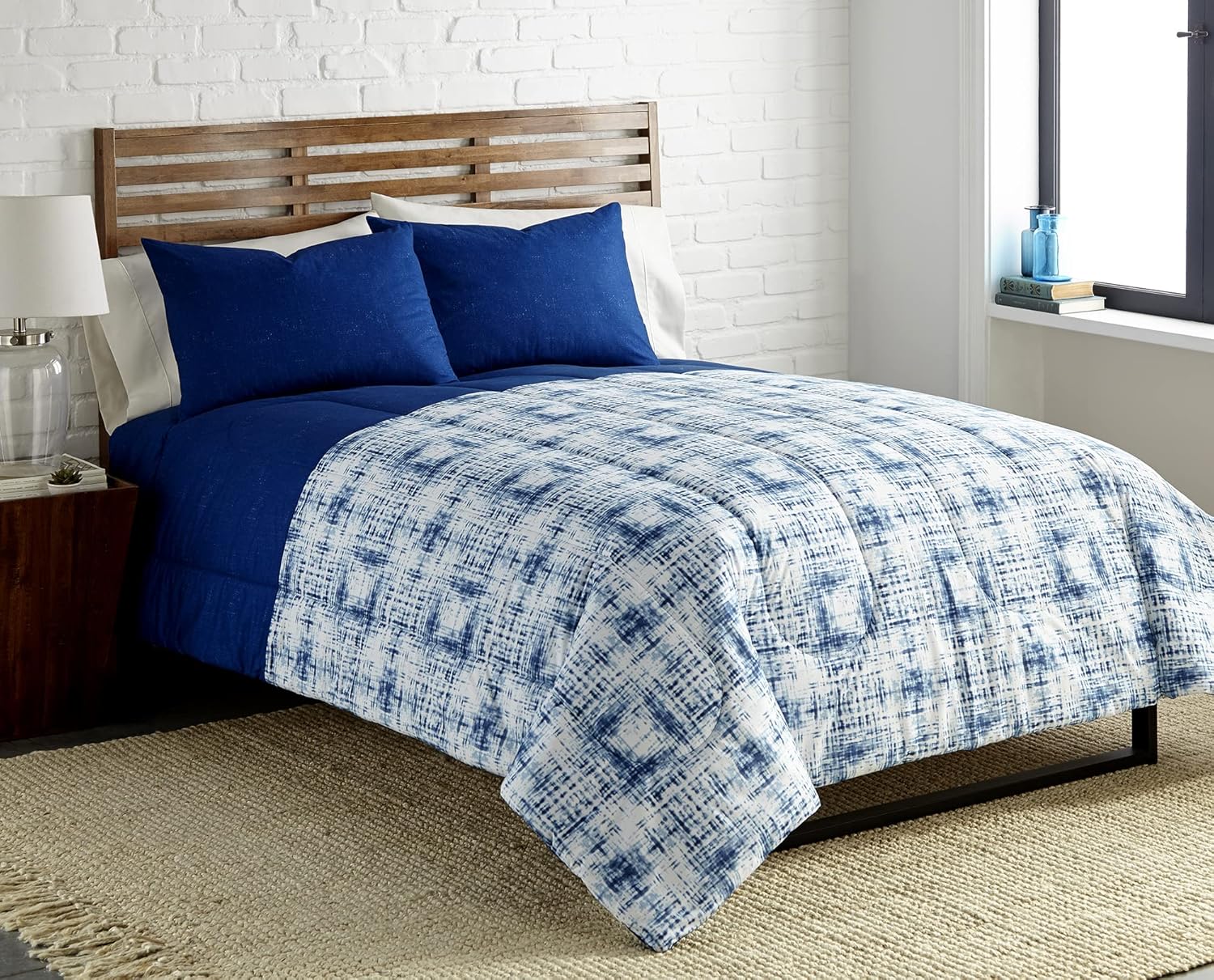 Thermee Micro Flannel Juego de edredón tamaño matrimonialqueen, ropa de cama de felpa, suave y cálida, lavar y secar a máquina, cuadros de acuarela