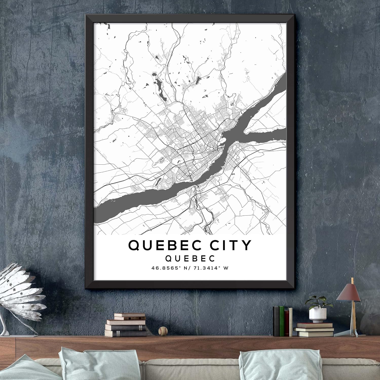 Map of Quebec City, Quebec, Light 2 (18×24)