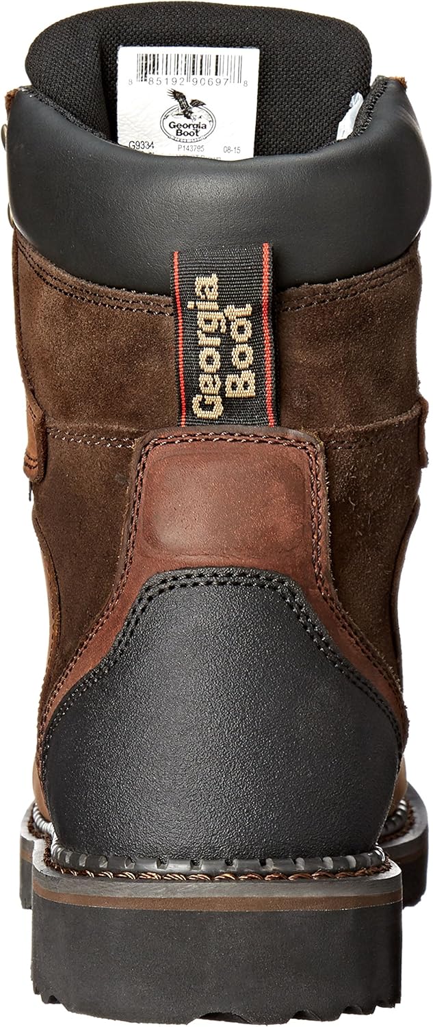 Georgia Boot Georgia Brookville – Botas de trabajo con punta de acero de 8 pulgadas para hombre, Marrón