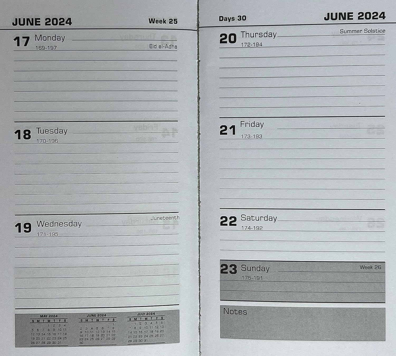 Agenda semanal de bolsillo de negocios 2024, calendario, libro de citas (rojo)